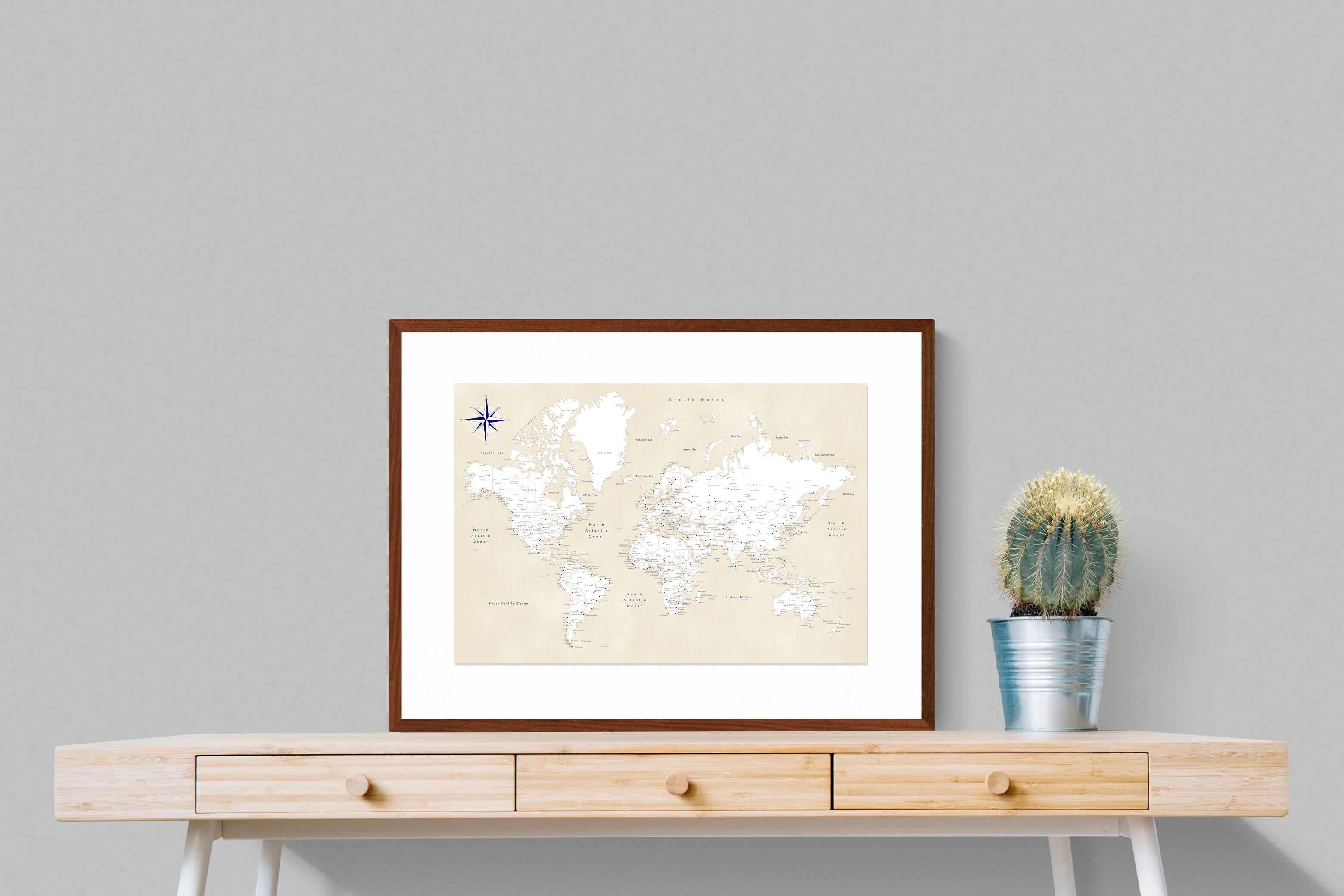 Pixalot Taupe World Map