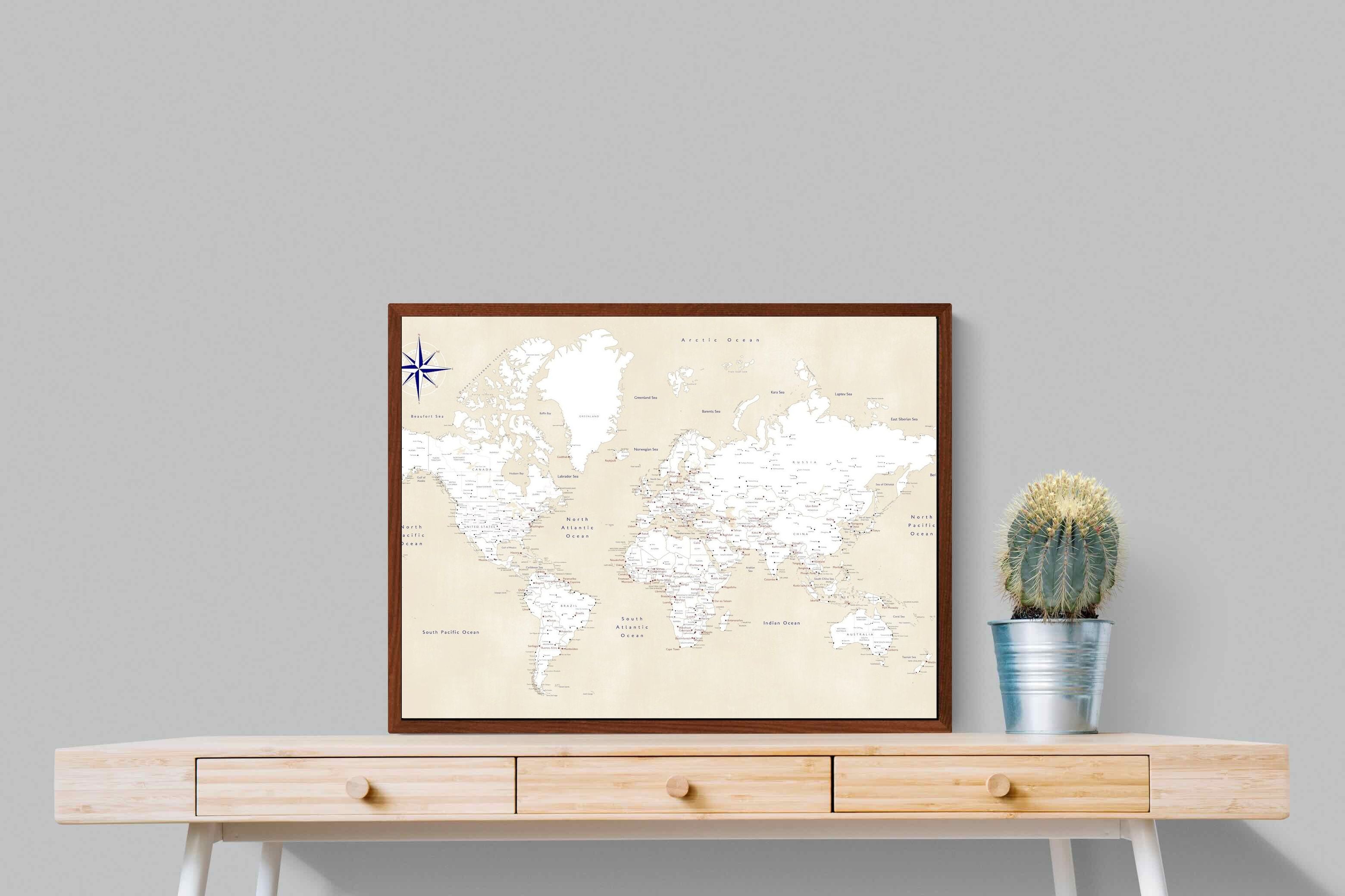 Pixalot Taupe World Map