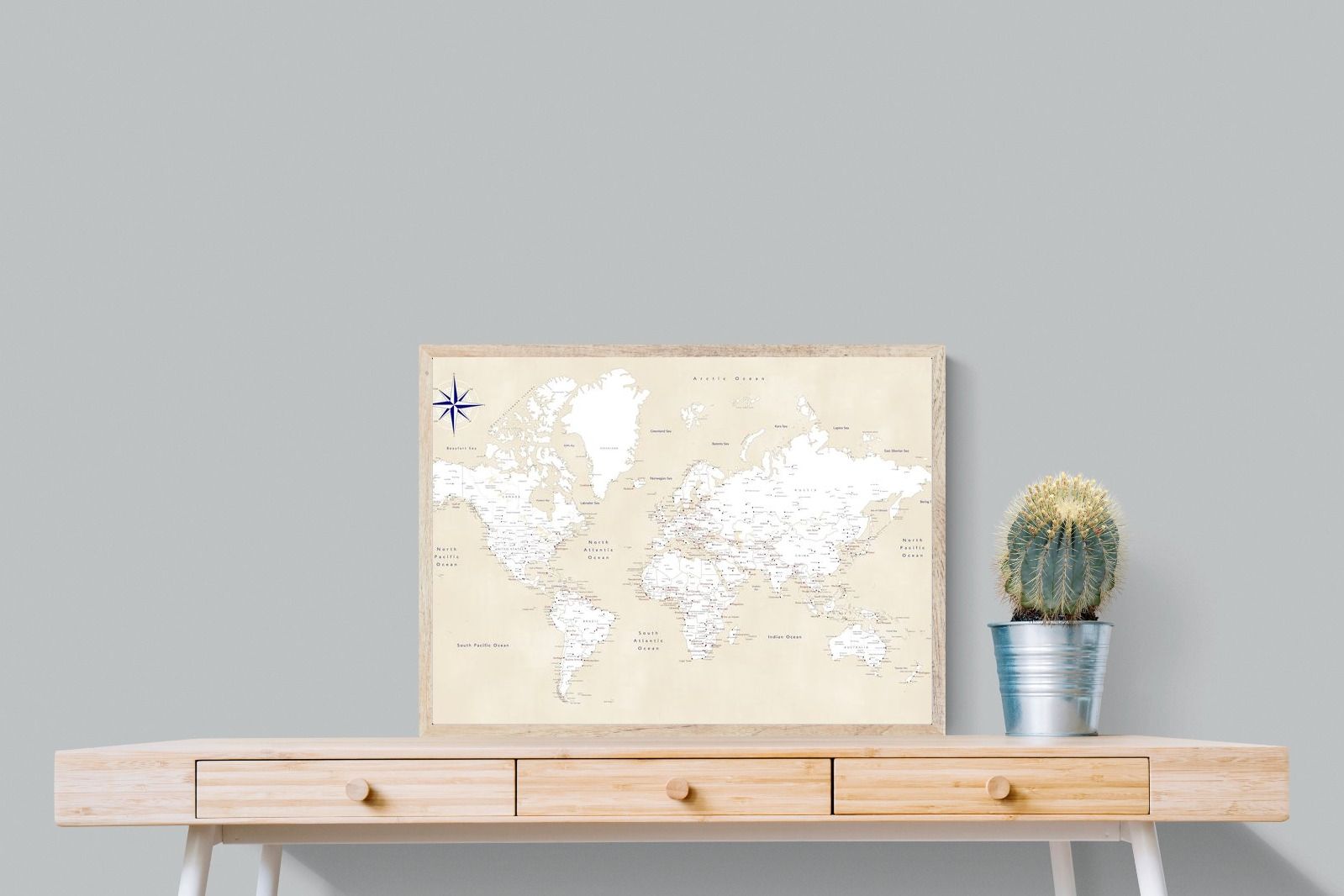 Pixalot Taupe World Map