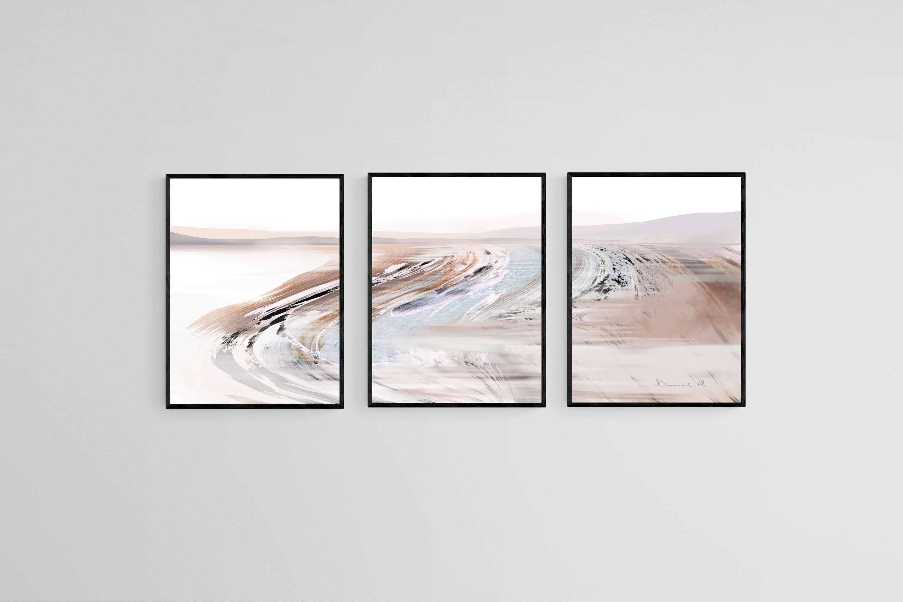 Tranquility Triptych-Wall_Art-45 x 60cm (x3)-Mounted Canvas-Black-Pixalot