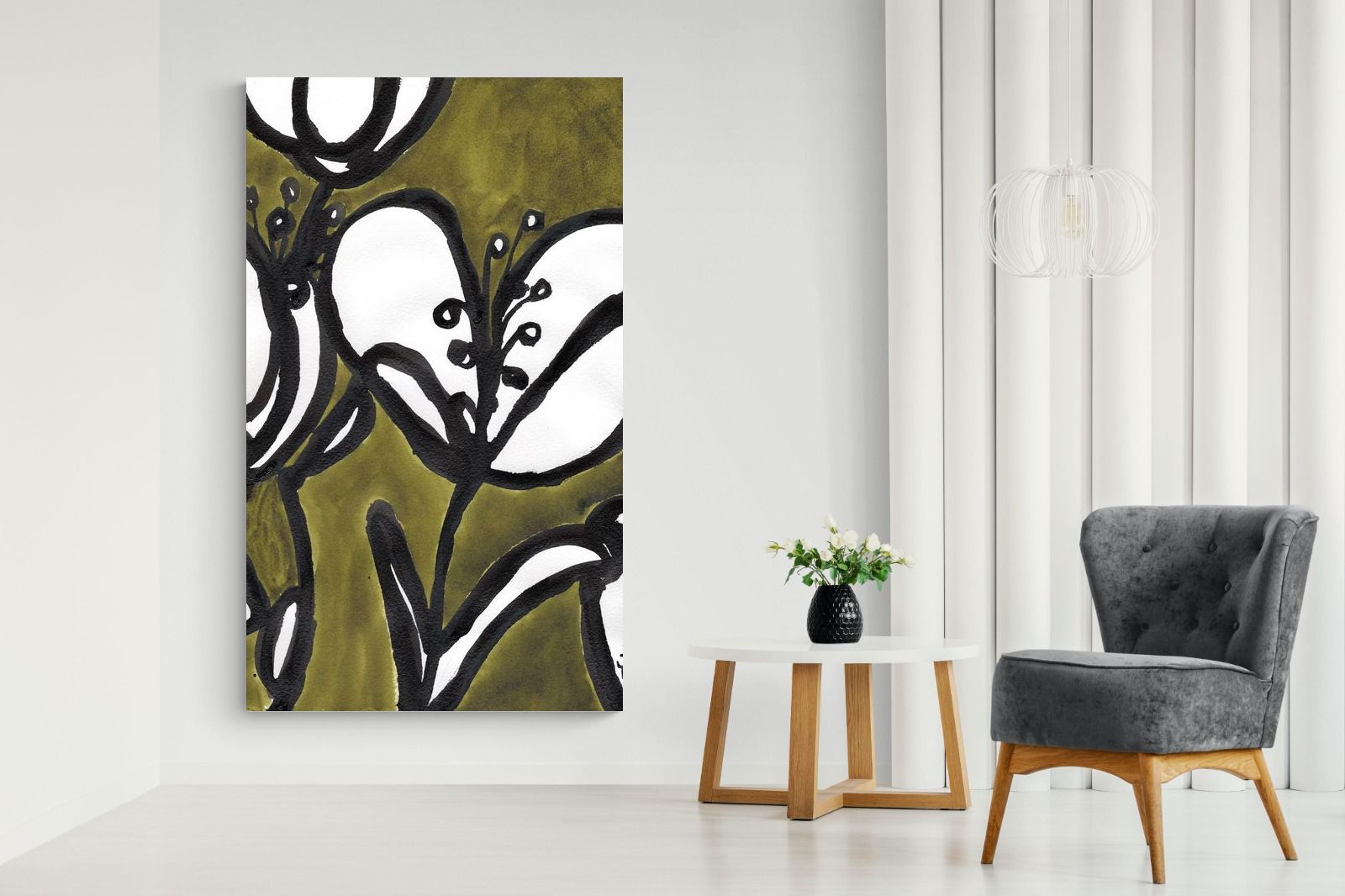 Pixalot Tulips In Moss Green