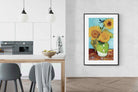 Pixalot Vase with Three Sunflowers