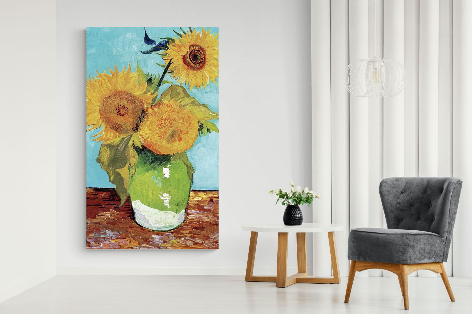 Pixalot Vase with Three Sunflowers