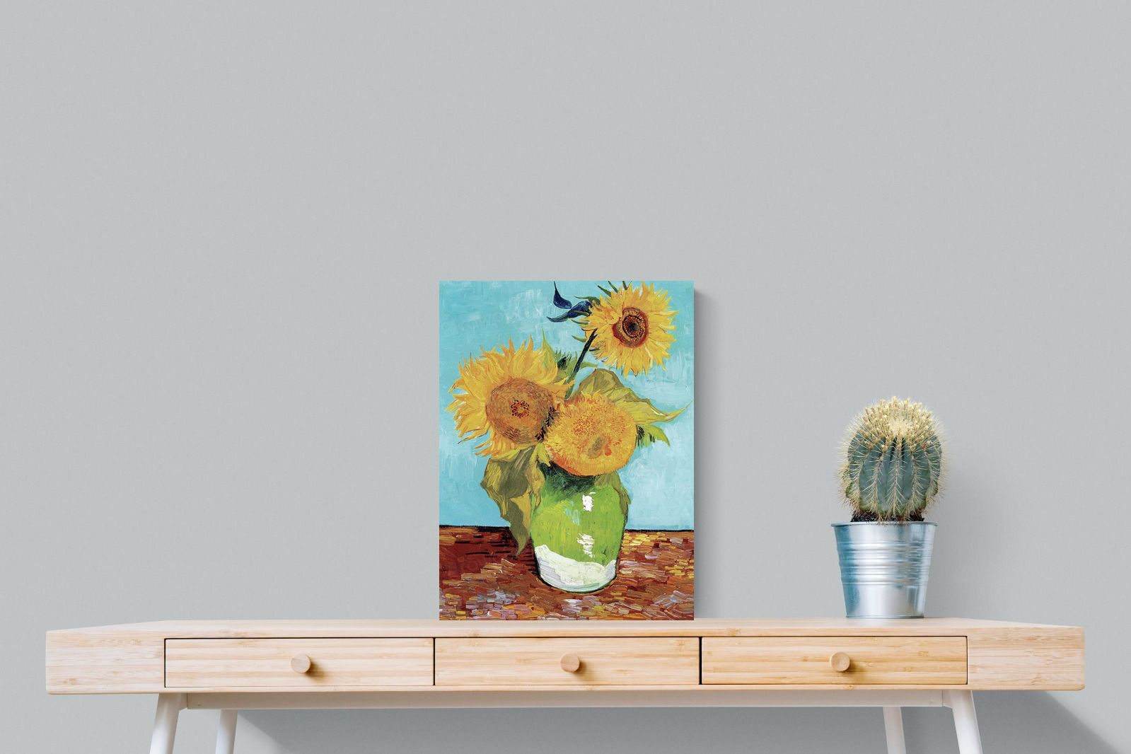 Pixalot Vase with Three Sunflowers