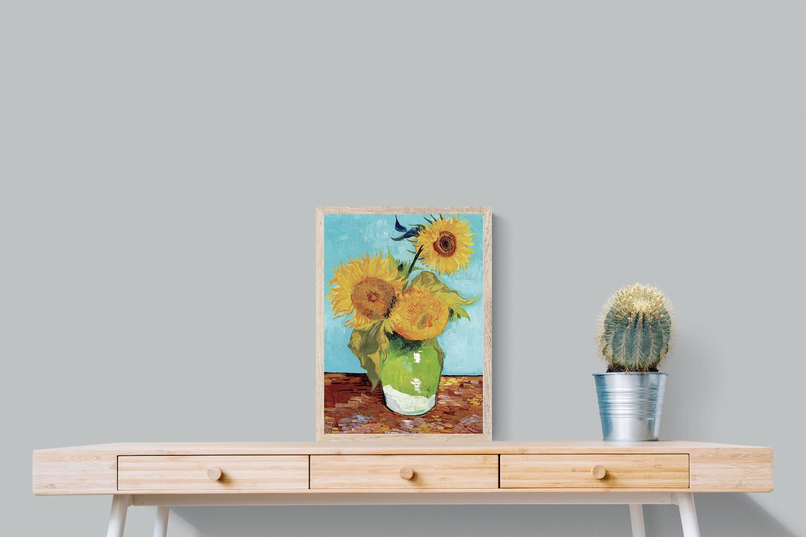 Pixalot Vase with Three Sunflowers