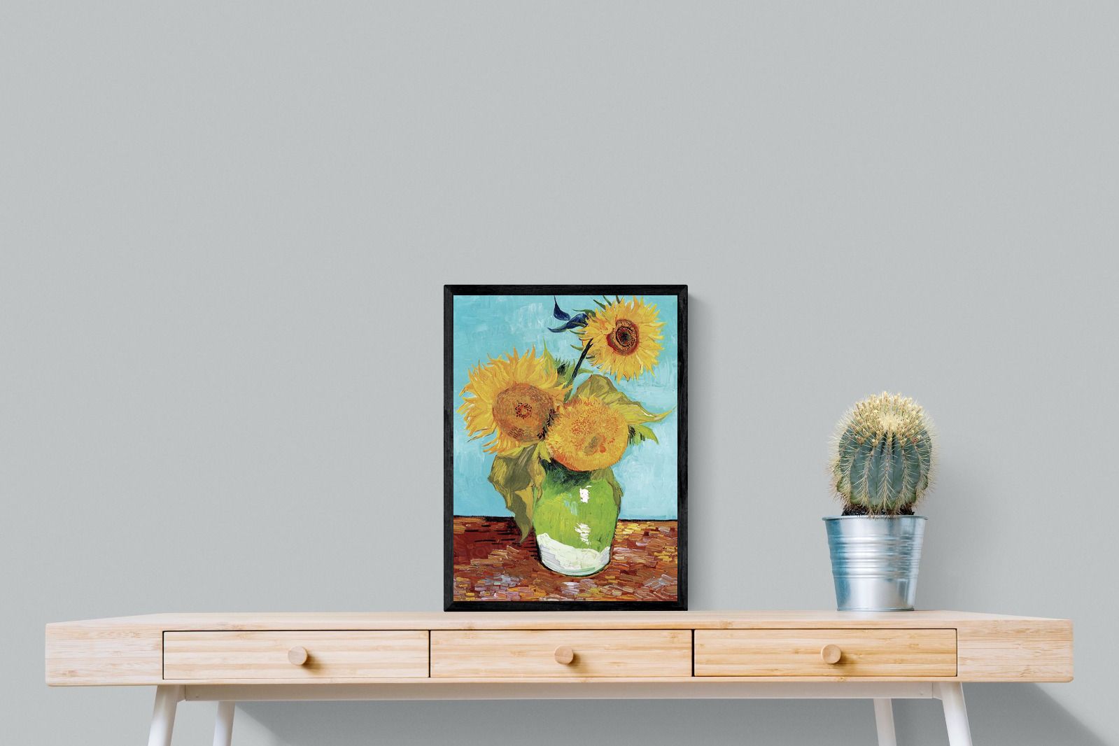 Pixalot Vase with Three Sunflowers