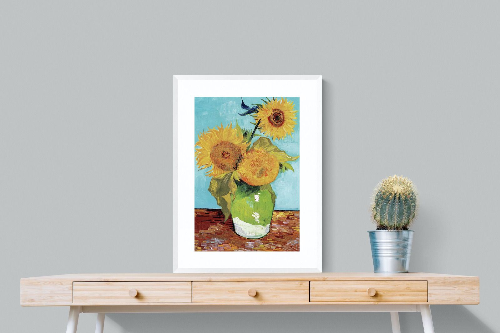 Pixalot Vase with Three Sunflowers