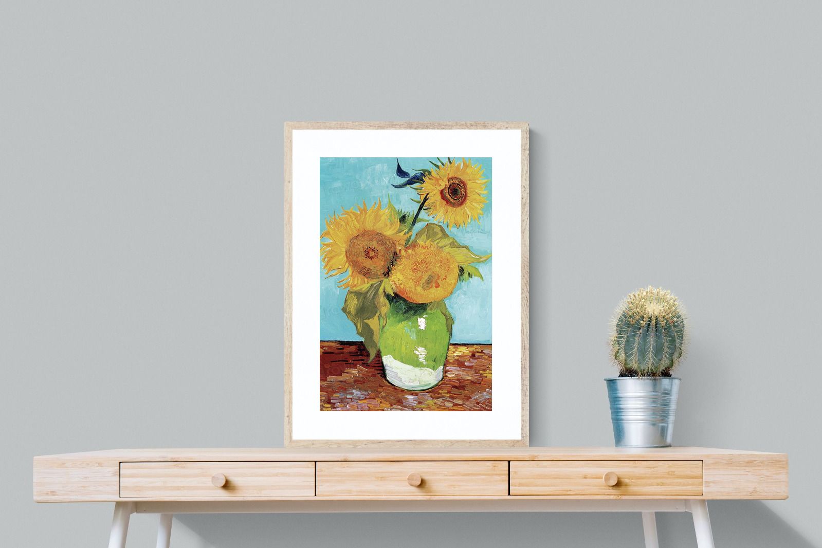 Pixalot Vase with Three Sunflowers