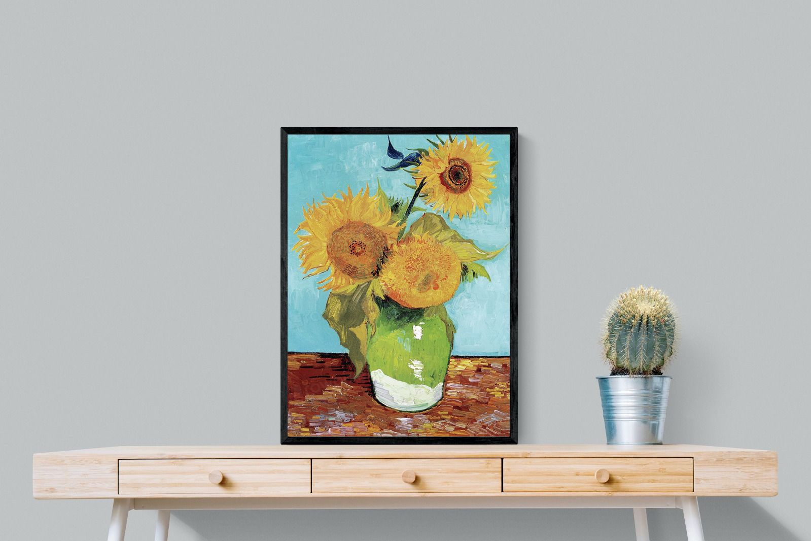 Pixalot Vase with Three Sunflowers