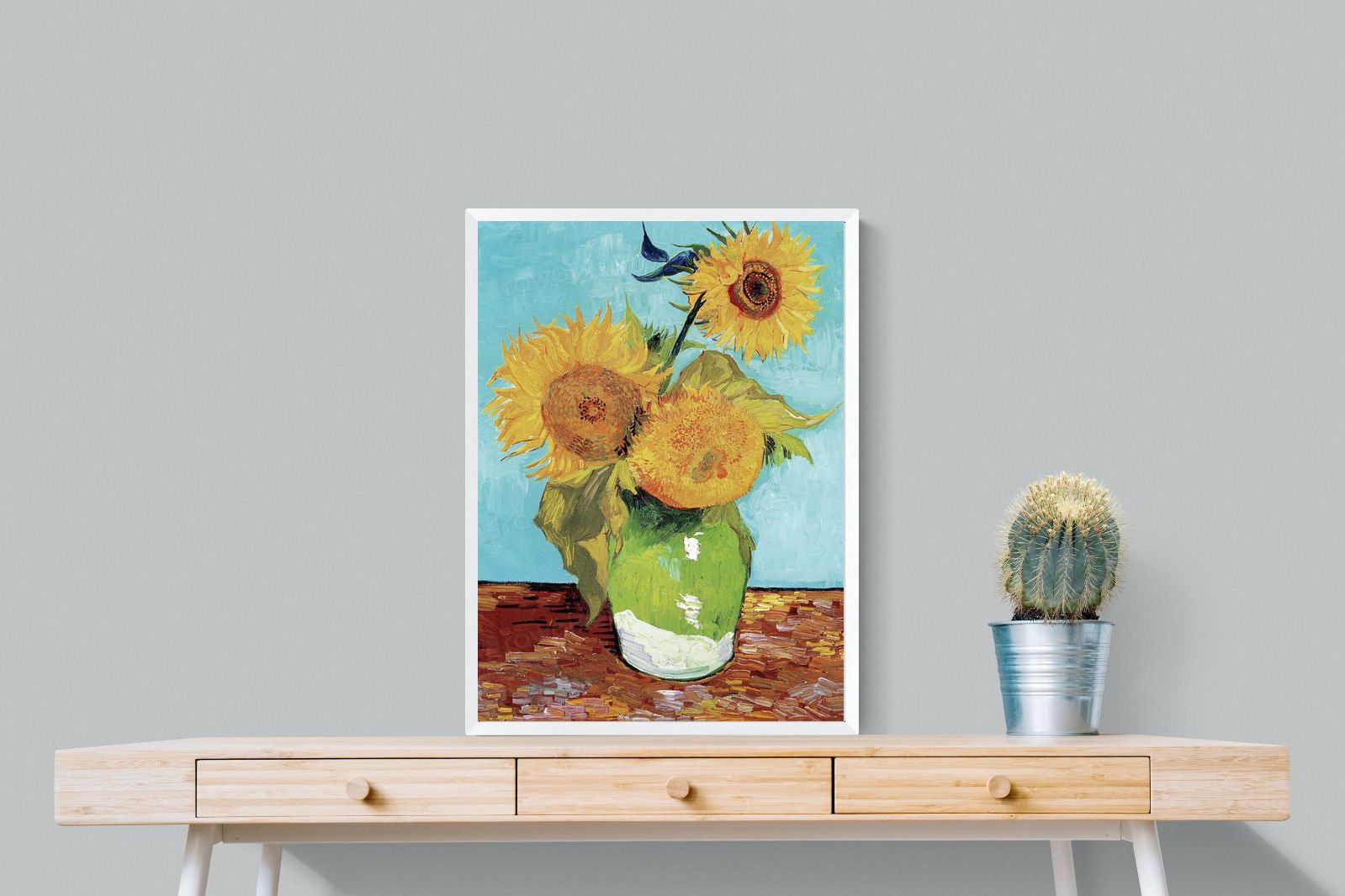 Pixalot Vase with Three Sunflowers