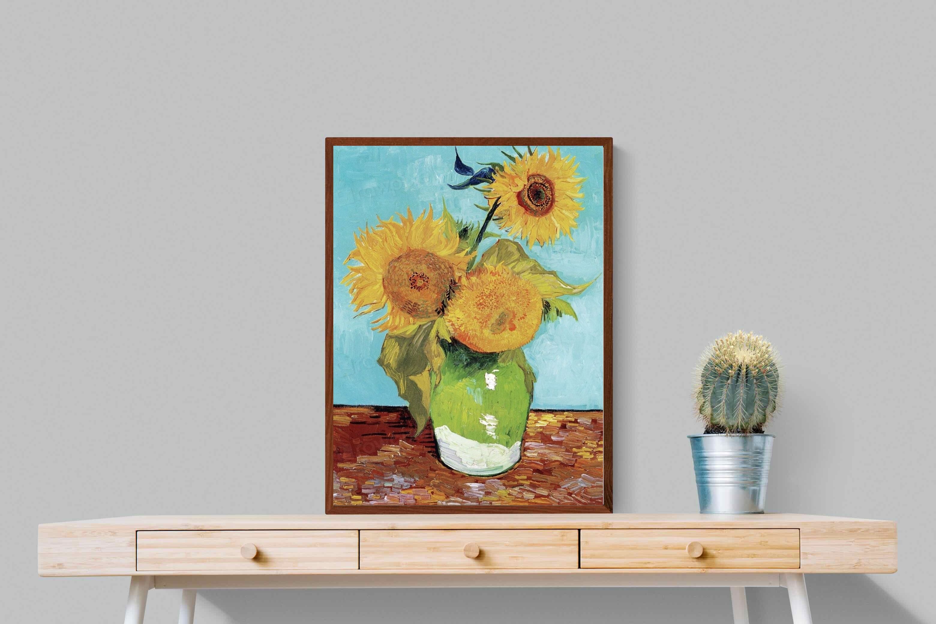 Pixalot Vase with Three Sunflowers