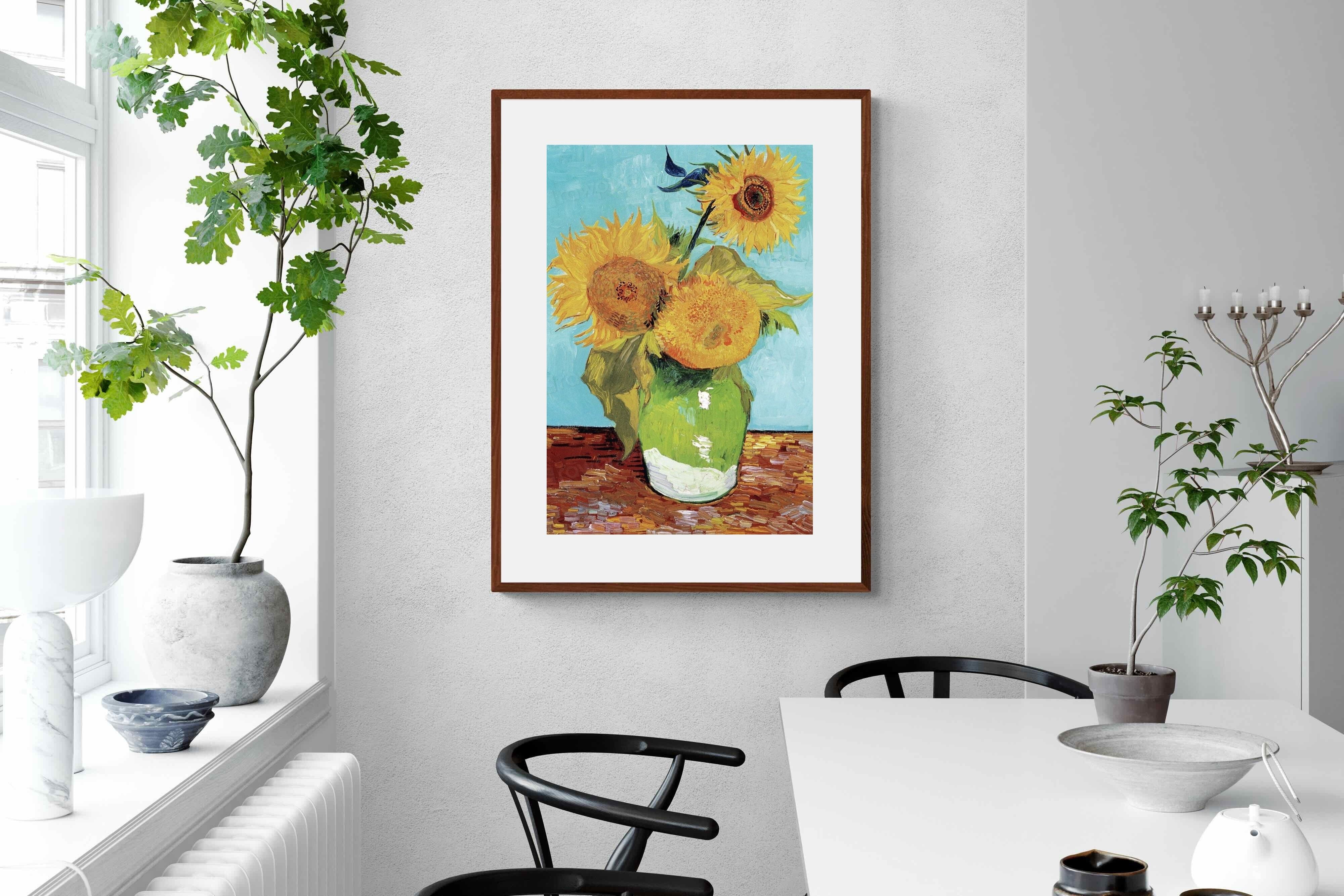 Pixalot Vase with Three Sunflowers
