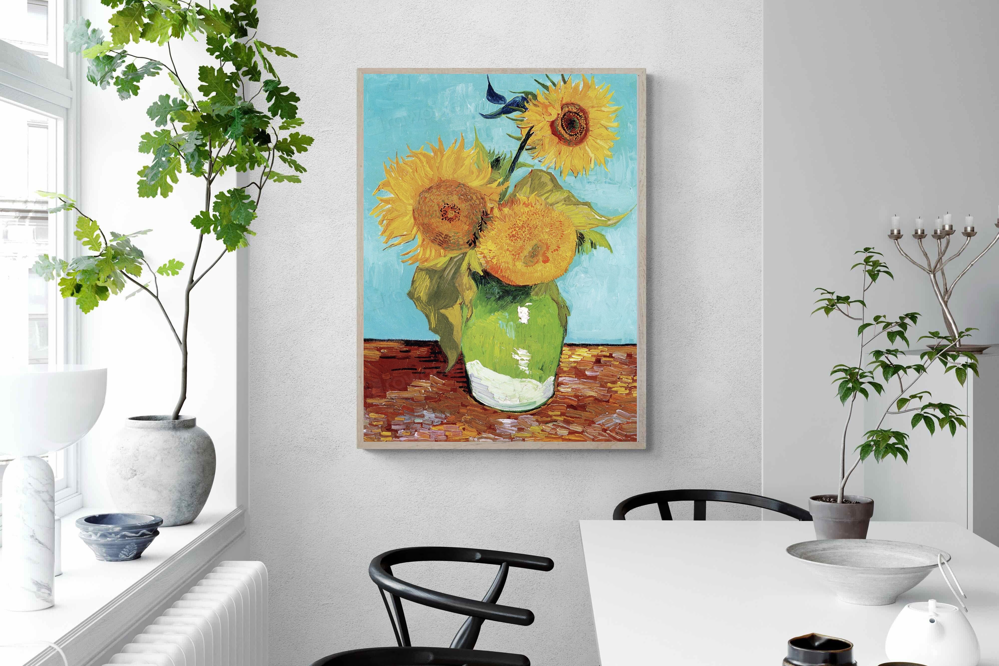 Pixalot Vase with Three Sunflowers