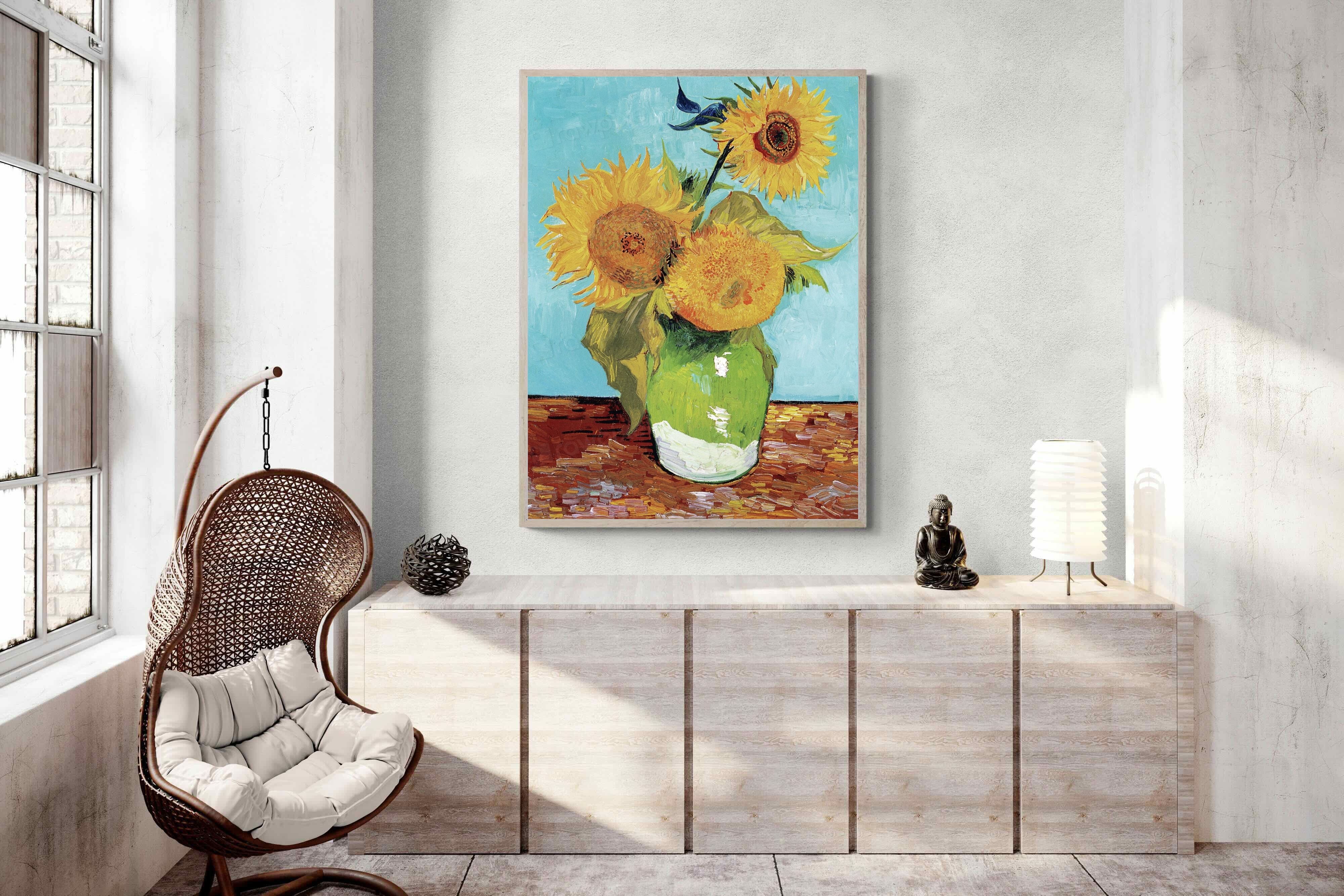 Pixalot Vase with Three Sunflowers