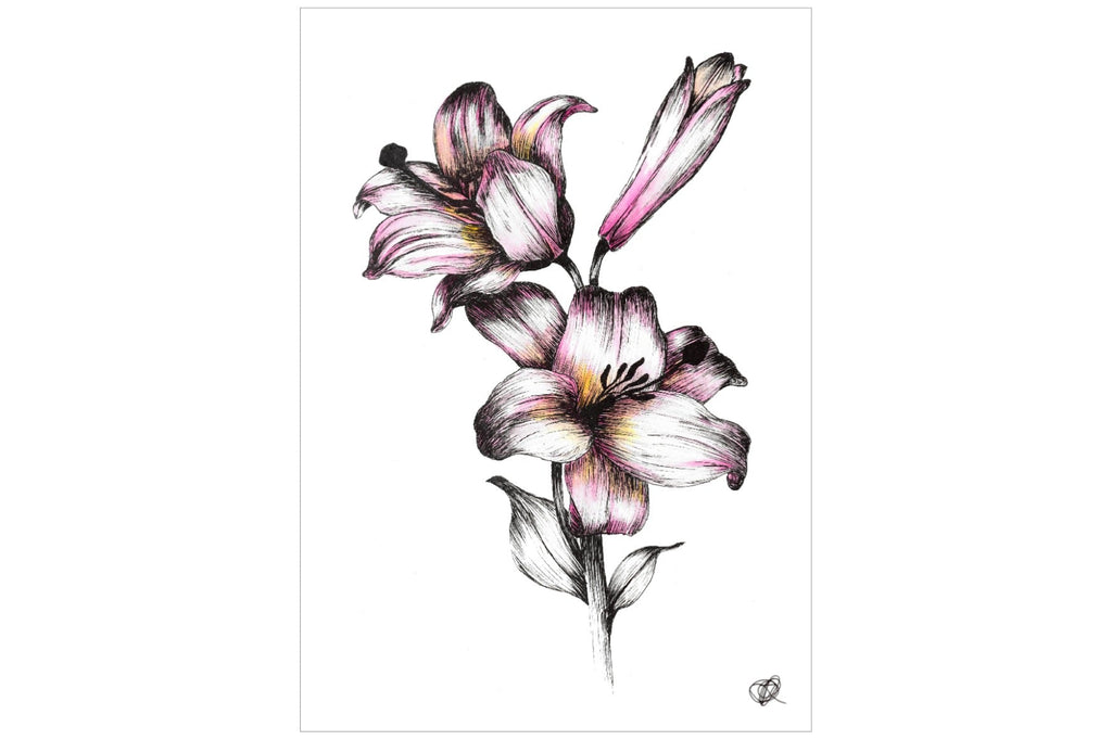 Watercolour Lilies-Wall_Art-Pixalot