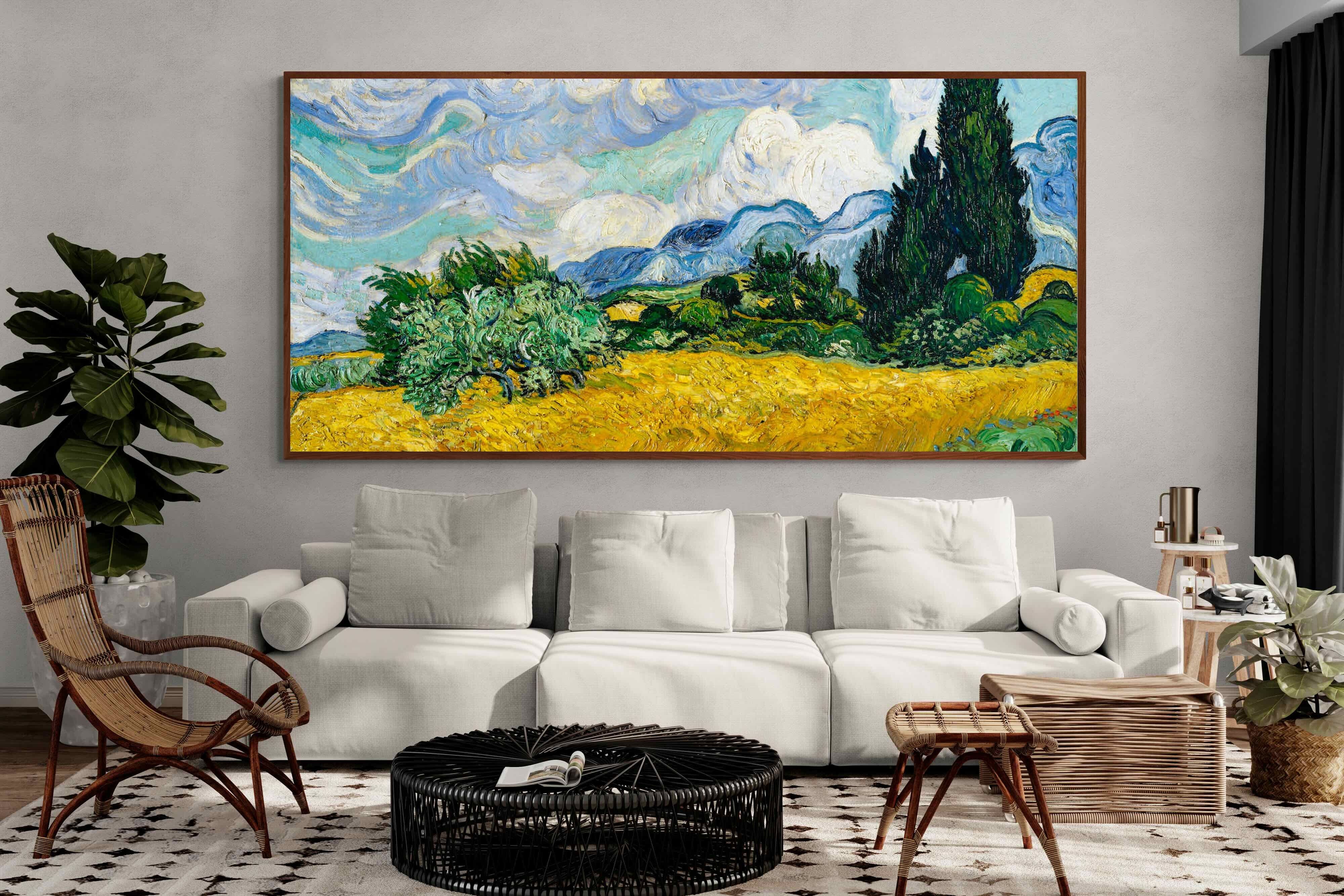 Pixalot Wheat Field with Cypresses