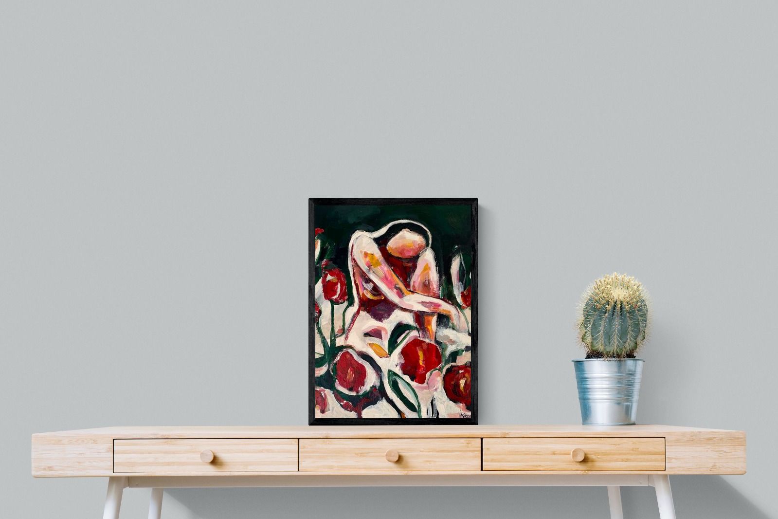 Pixalot Woman Among Red Flowers