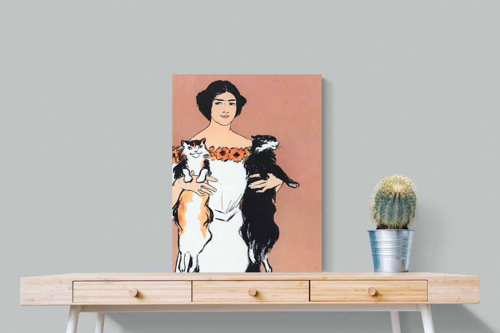 Pixalot Woman Holding Cats