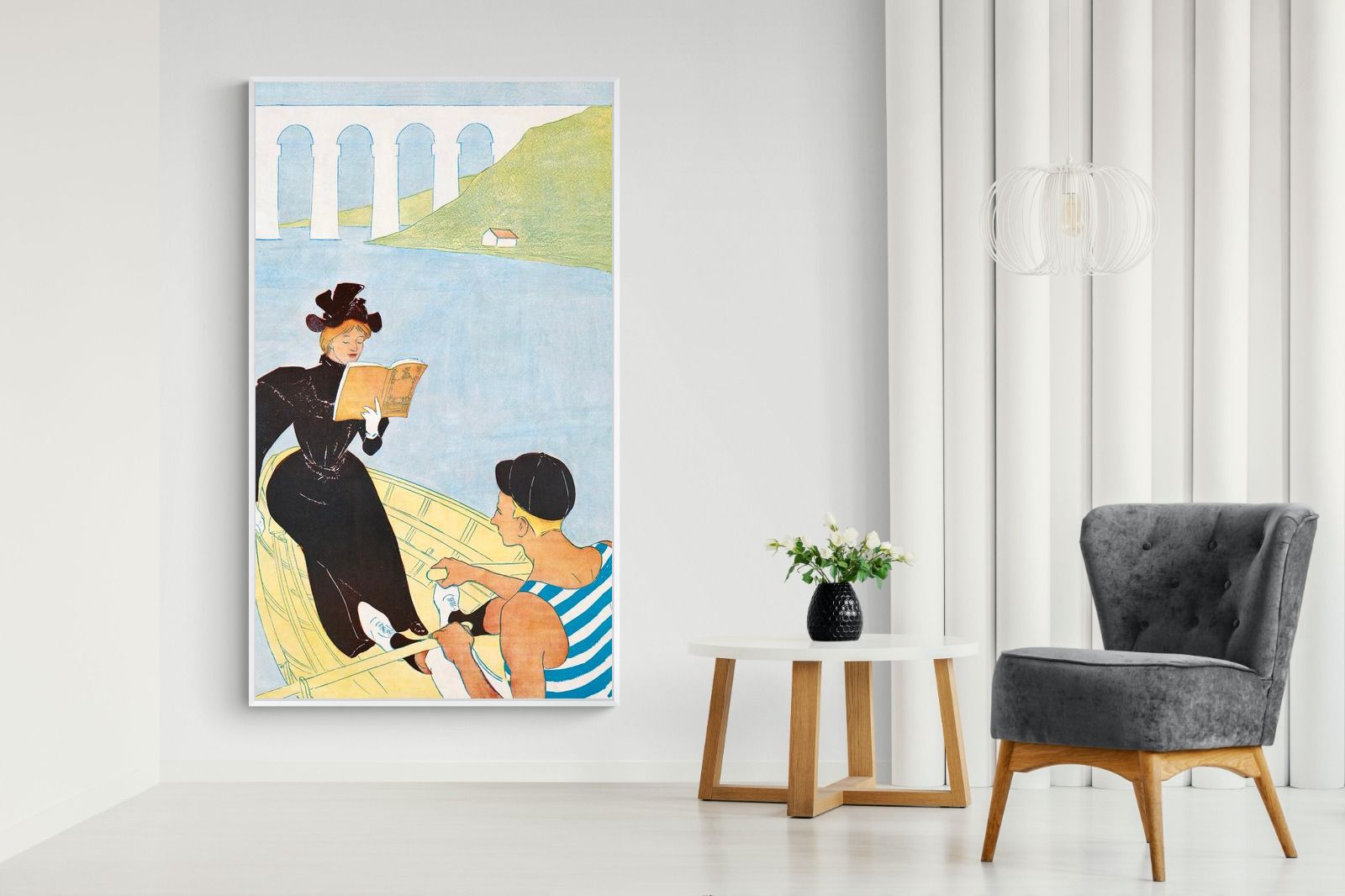 Pixalot Woman Reading in a Row Boat