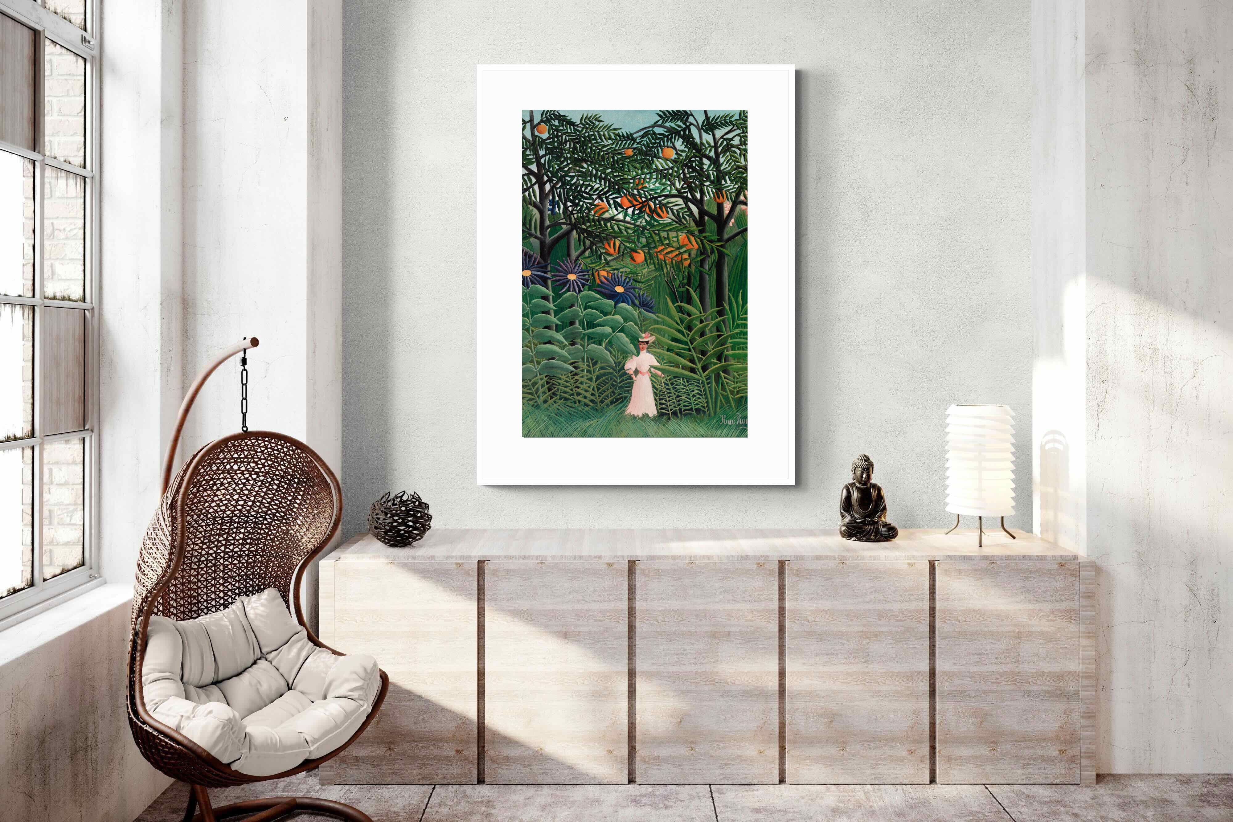 Pixalot Woman Walking in an Exotic Forest