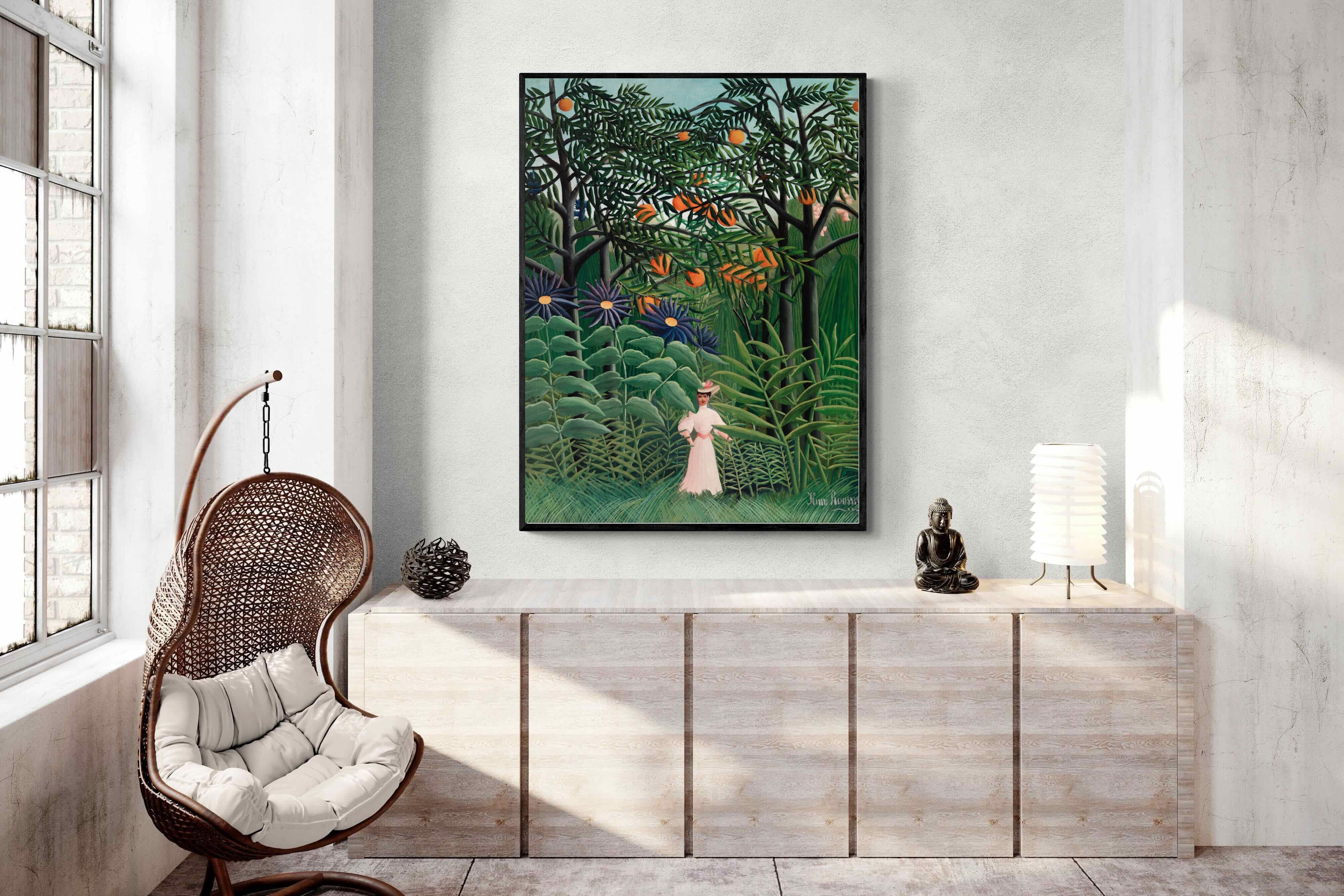 Pixalot Woman Walking in an Exotic Forest