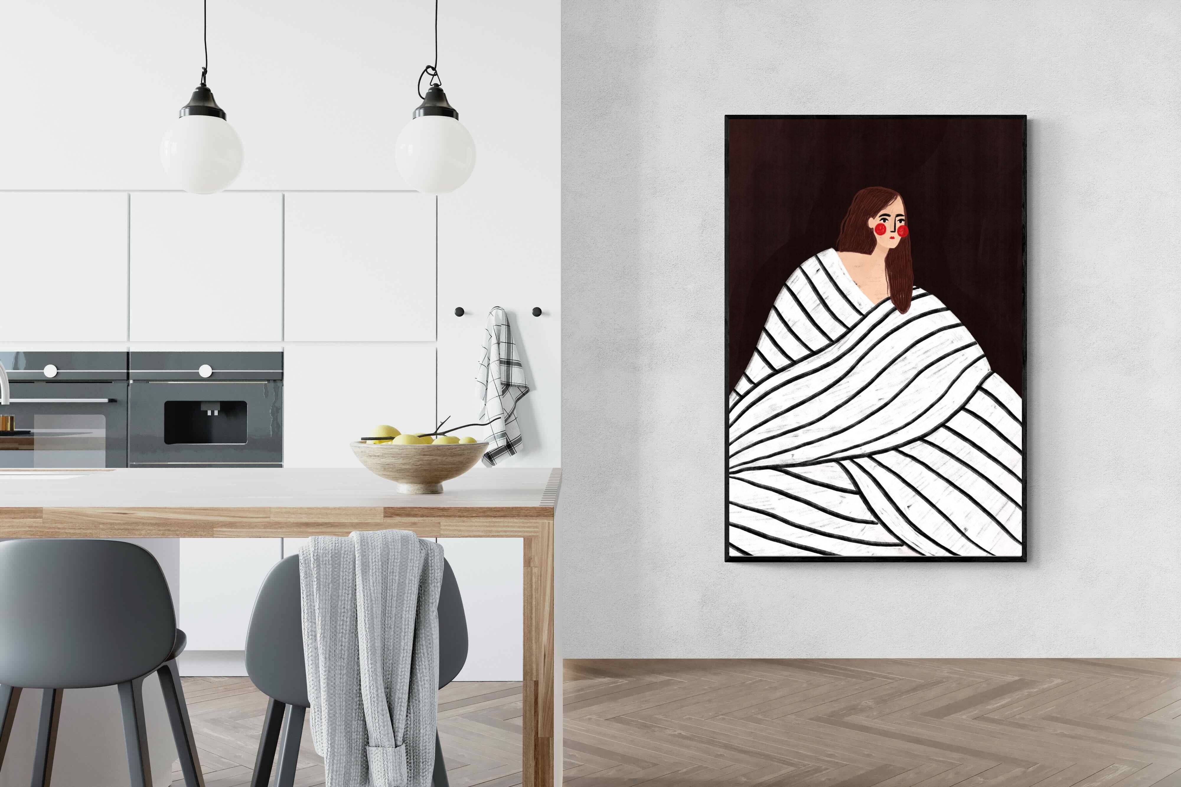 Pixalot Woman With Black and White Stripes