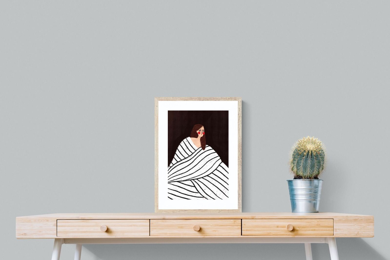 Pixalot Woman With Black and White Stripes