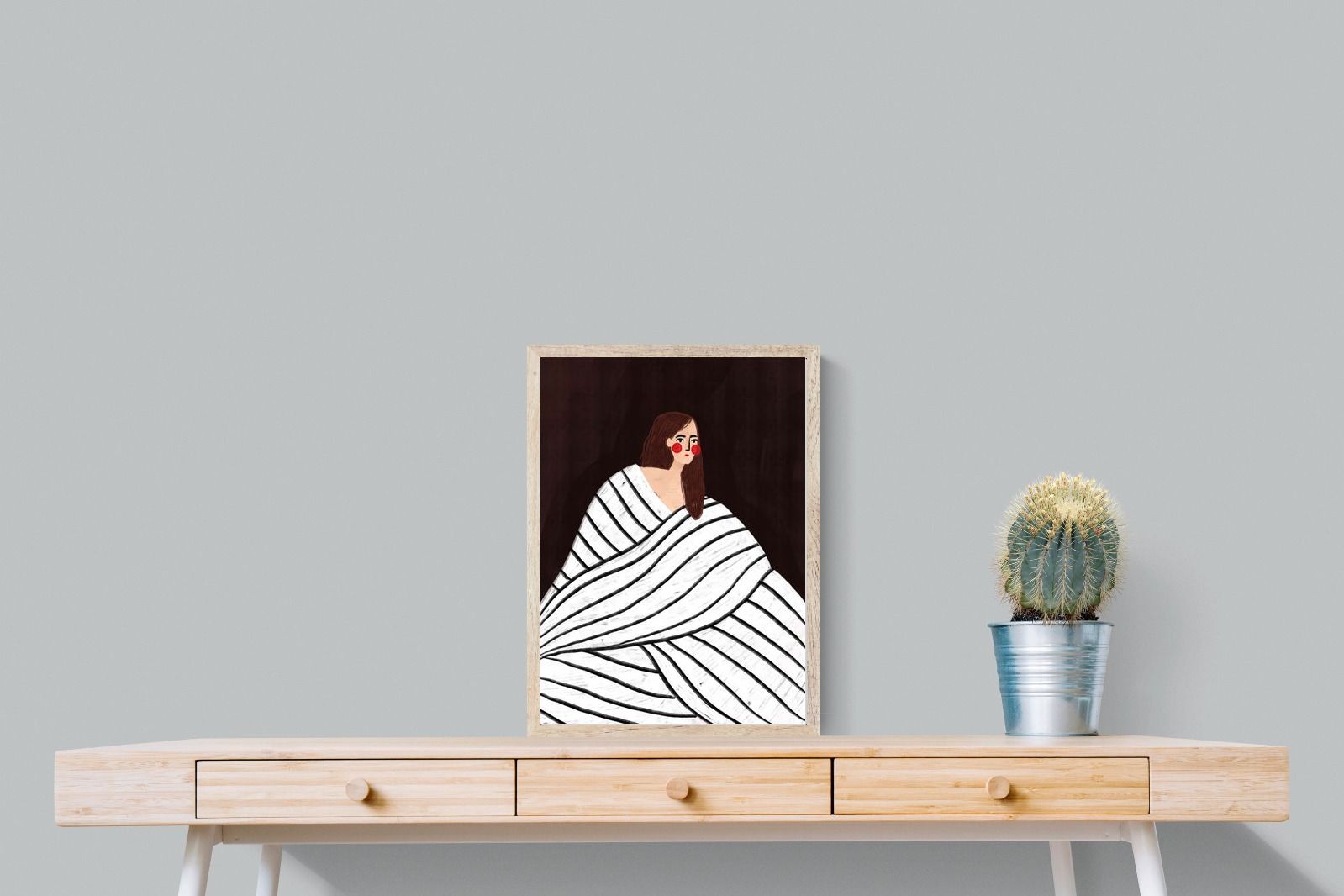 Pixalot Woman With Black and White Stripes