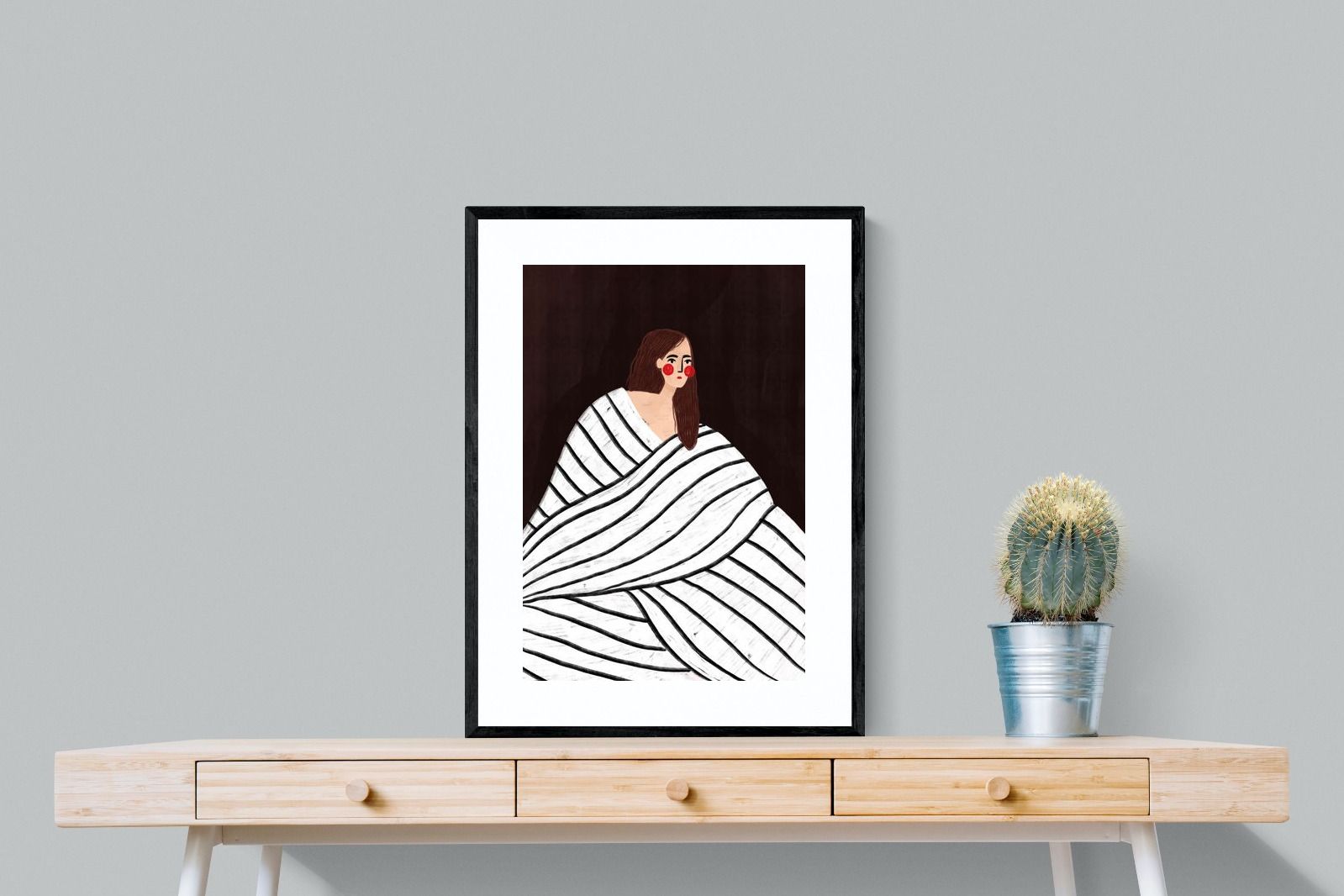 Pixalot Woman With Black and White Stripes