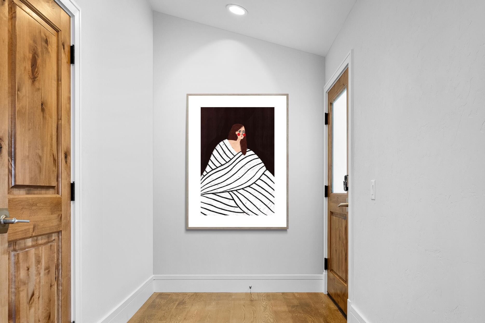 Pixalot Woman With Black and White Stripes