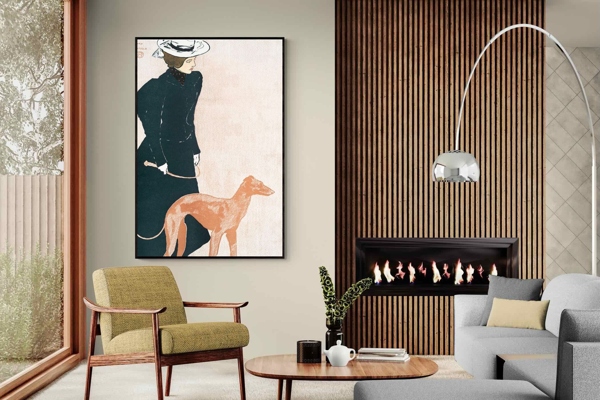 Pixalot Woman with Greyhound