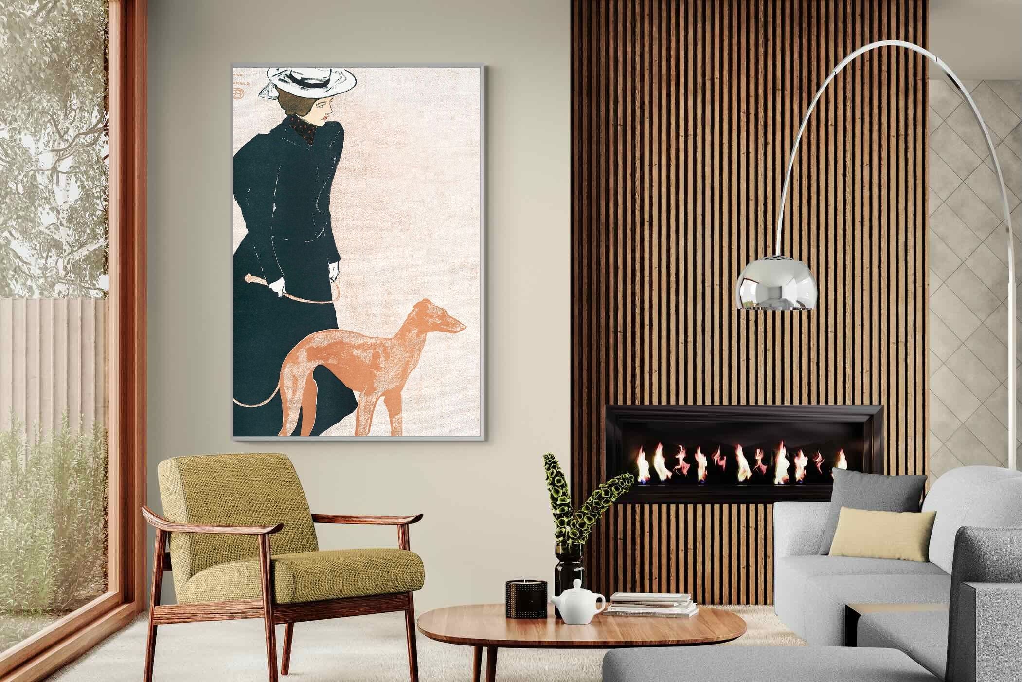 Pixalot Woman with Greyhound
