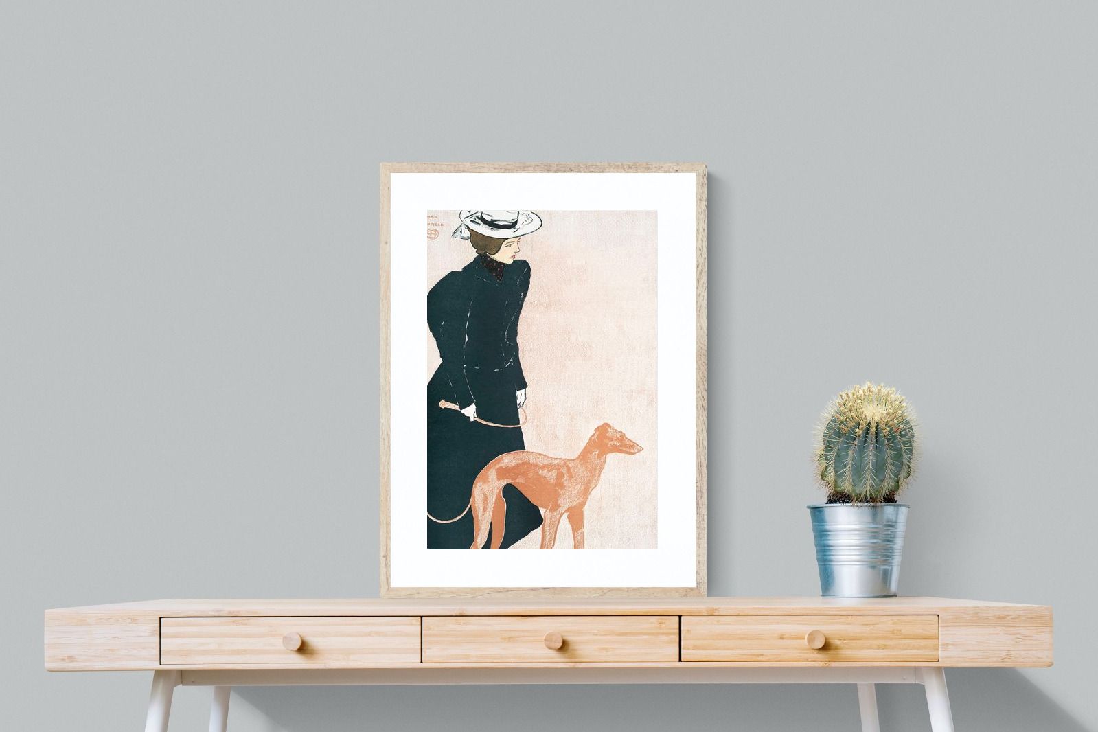 Pixalot Woman with Greyhound
