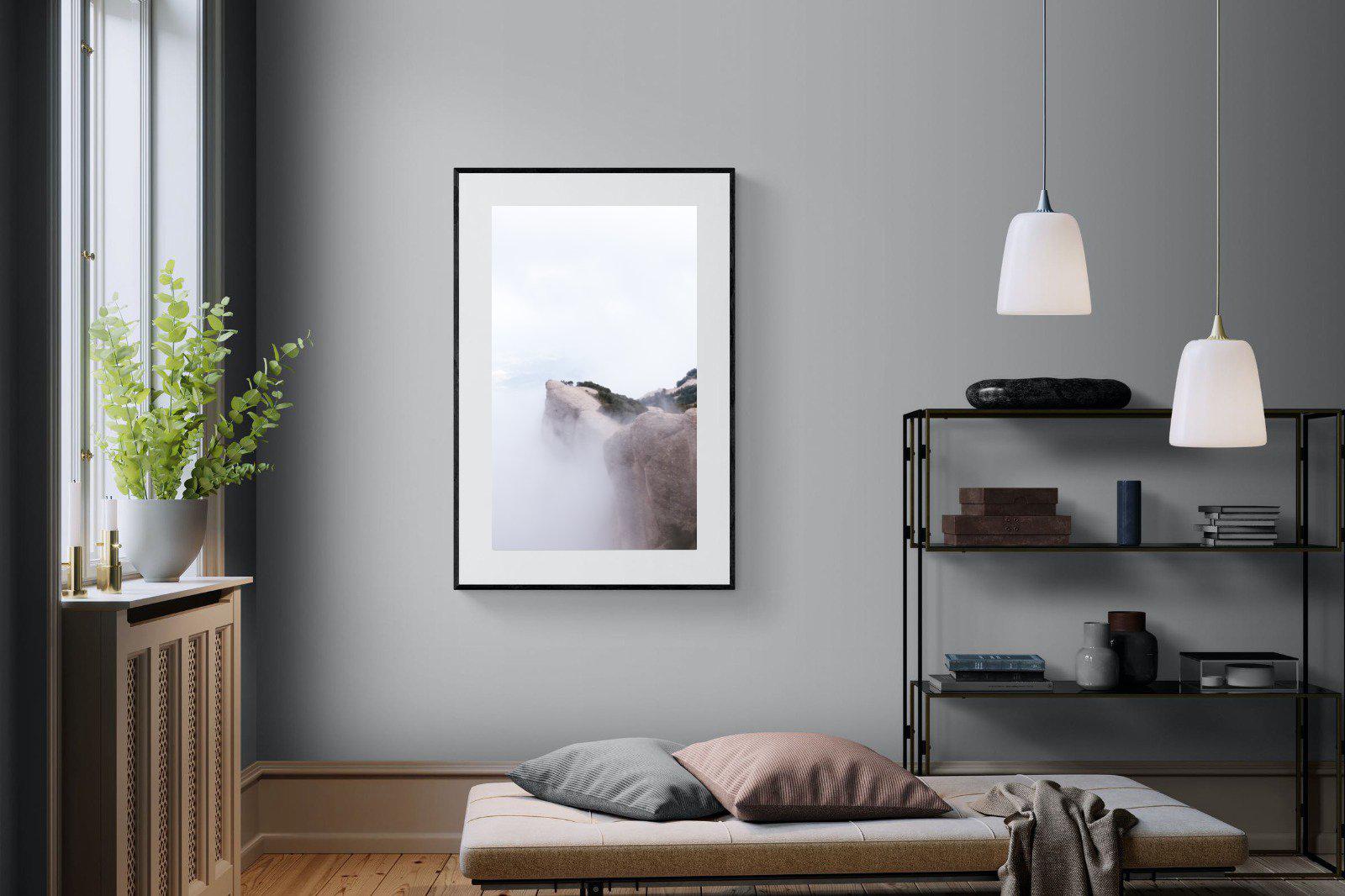 A Peak Above The Clouds-Wall_Art-100 x 150cm-Framed Print-Black-Pixalot