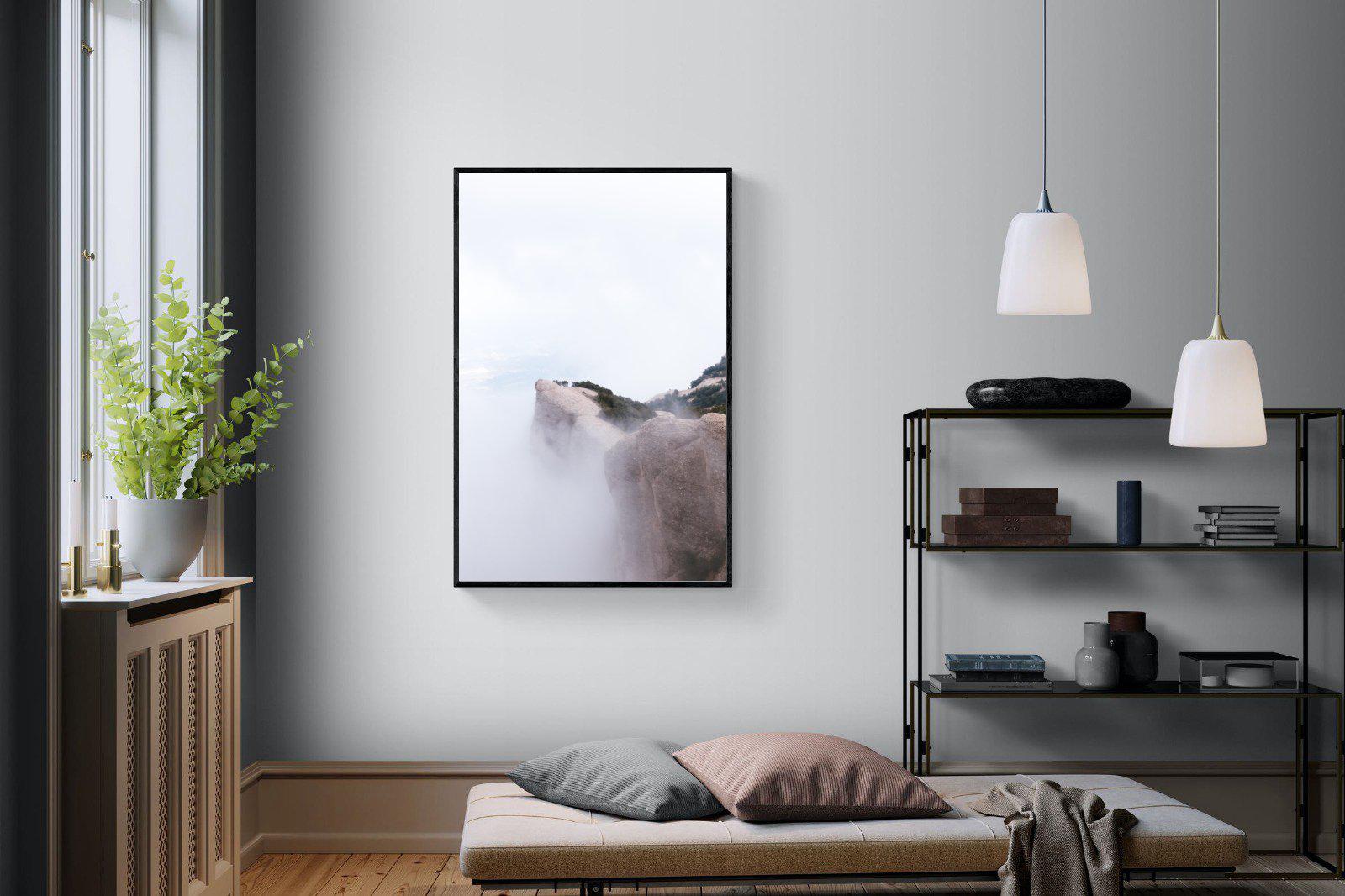 A Peak Above The Clouds-Wall_Art-100 x 150cm-Mounted Canvas-Black-Pixalot