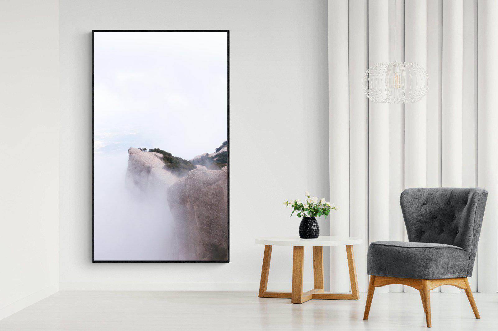 A Peak Above The Clouds-Wall_Art-130 x 220cm-Mounted Canvas-Black-Pixalot