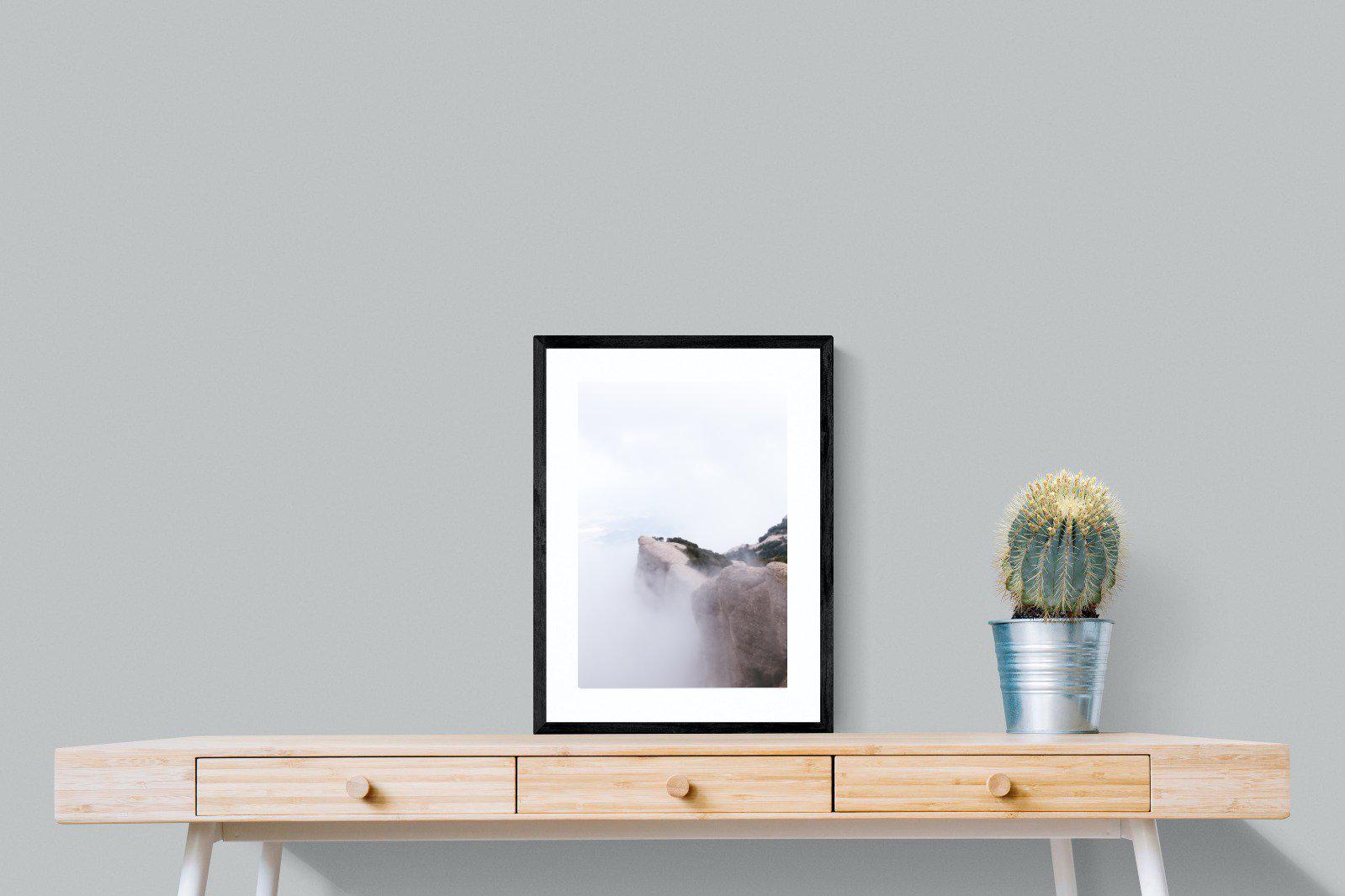 A Peak Above The Clouds-Wall_Art-45 x 60cm-Framed Print-Black-Pixalot