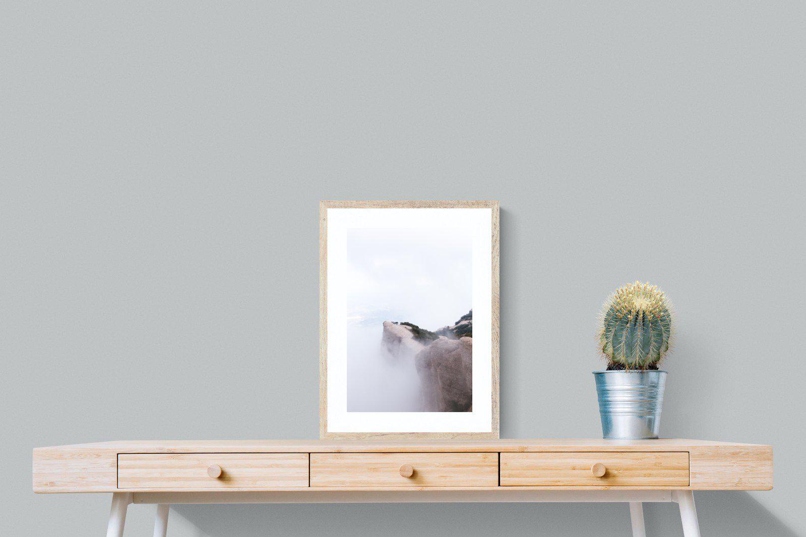 A Peak Above The Clouds-Wall_Art-45 x 60cm-Framed Print-Wood-Pixalot