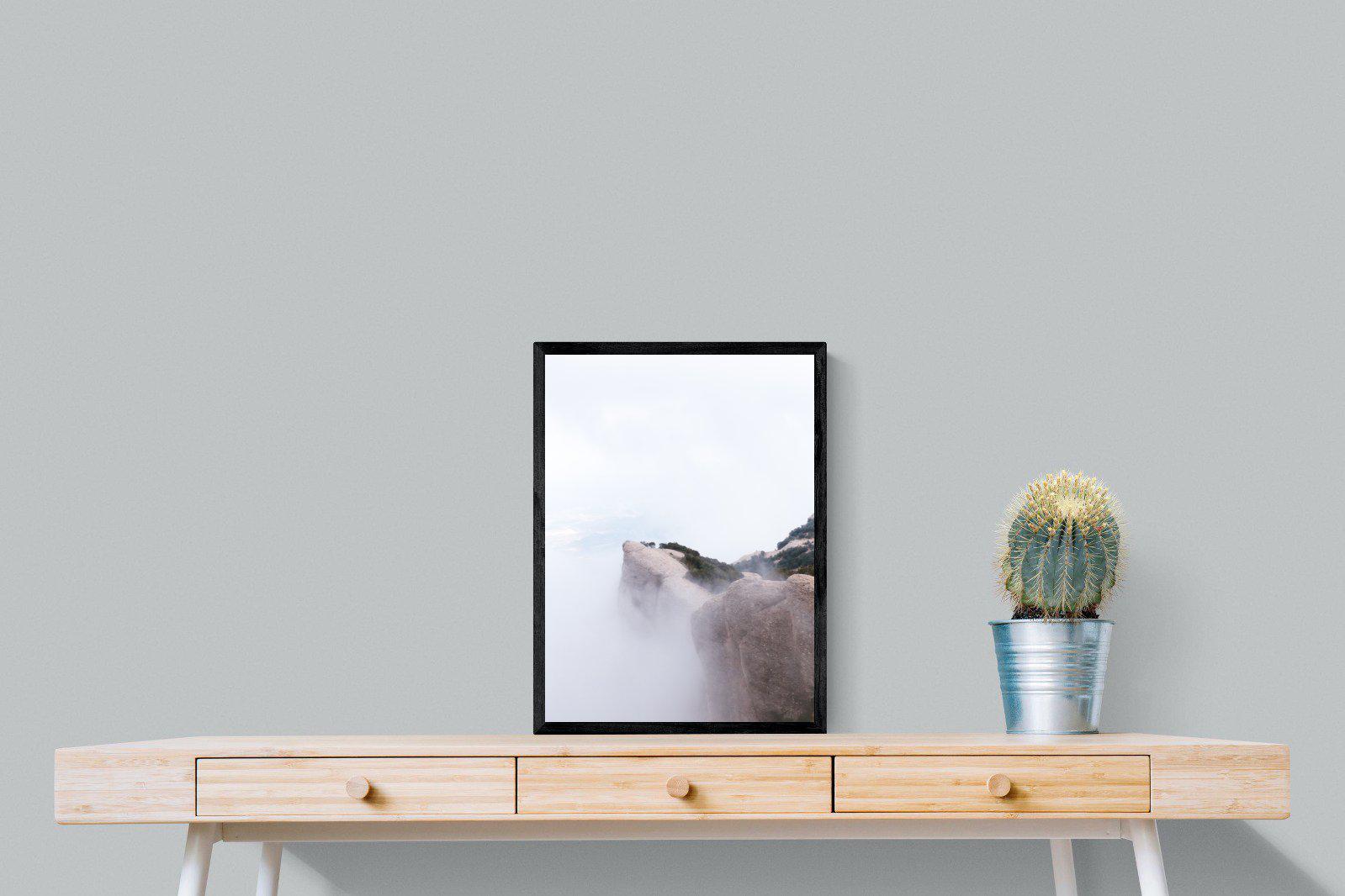 A Peak Above The Clouds-Wall_Art-45 x 60cm-Mounted Canvas-Black-Pixalot