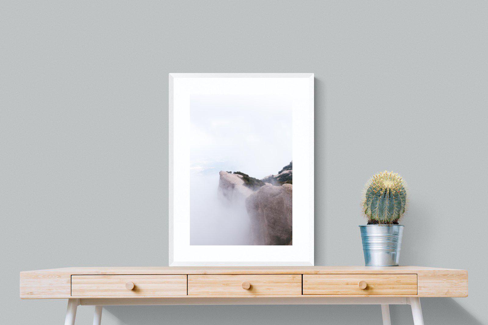 A Peak Above The Clouds-Wall_Art-60 x 80cm-Framed Print-White-Pixalot