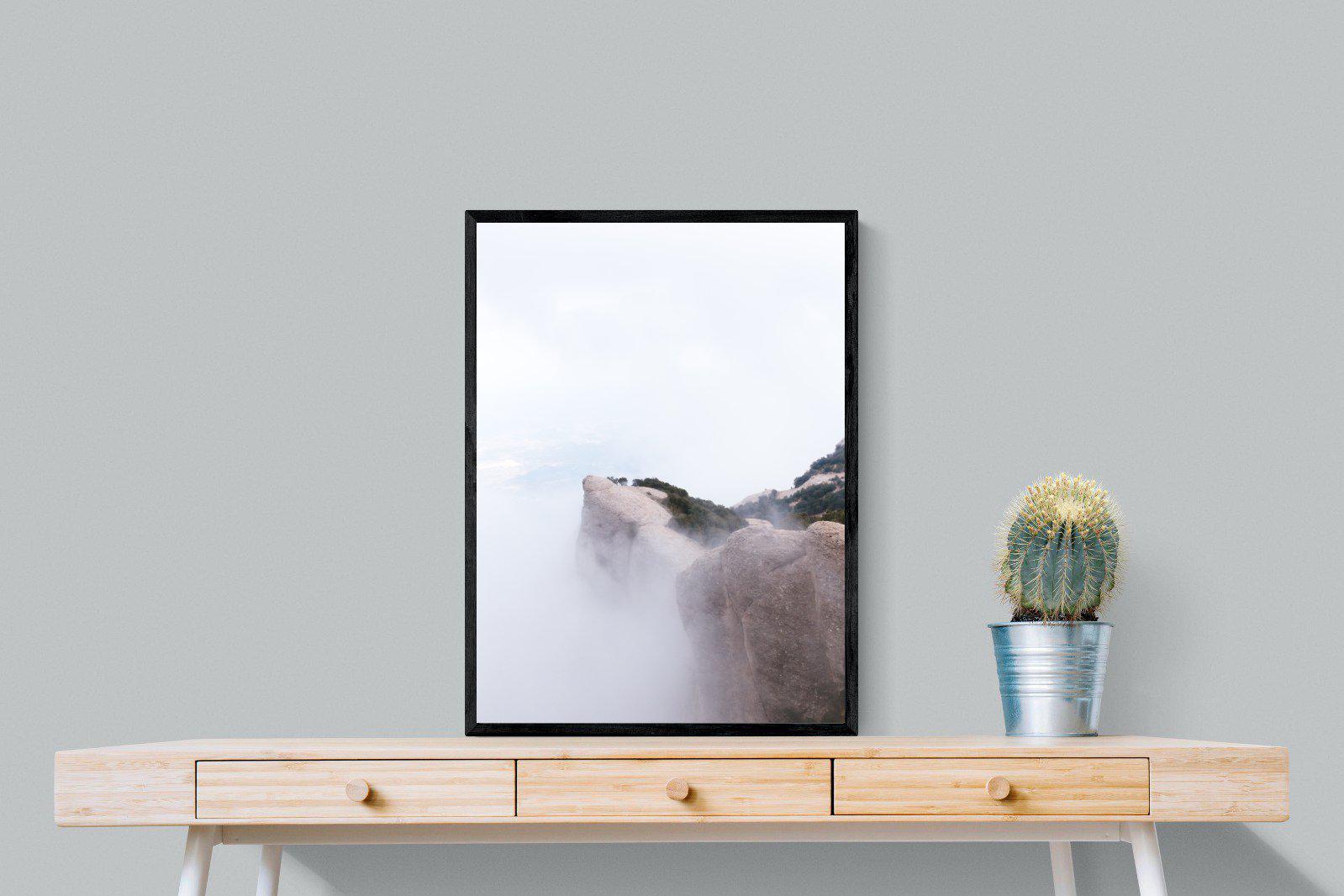 A Peak Above The Clouds-Wall_Art-60 x 80cm-Mounted Canvas-Black-Pixalot