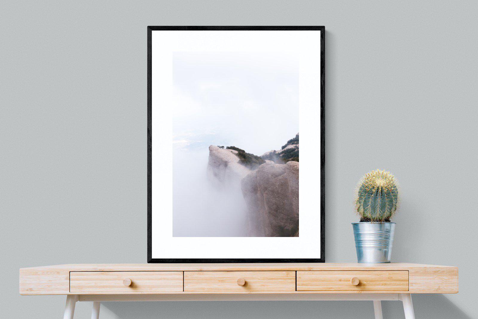 A Peak Above The Clouds-Wall_Art-75 x 100cm-Framed Print-Black-Pixalot
