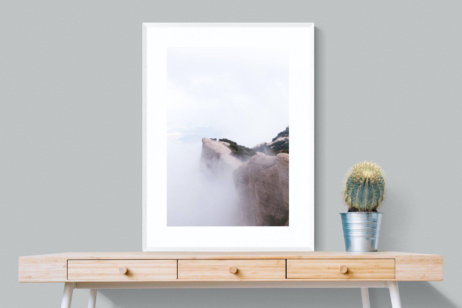 A Peak Above The Clouds-Wall_Art-75 x 100cm-Framed Print-White-Pixalot
