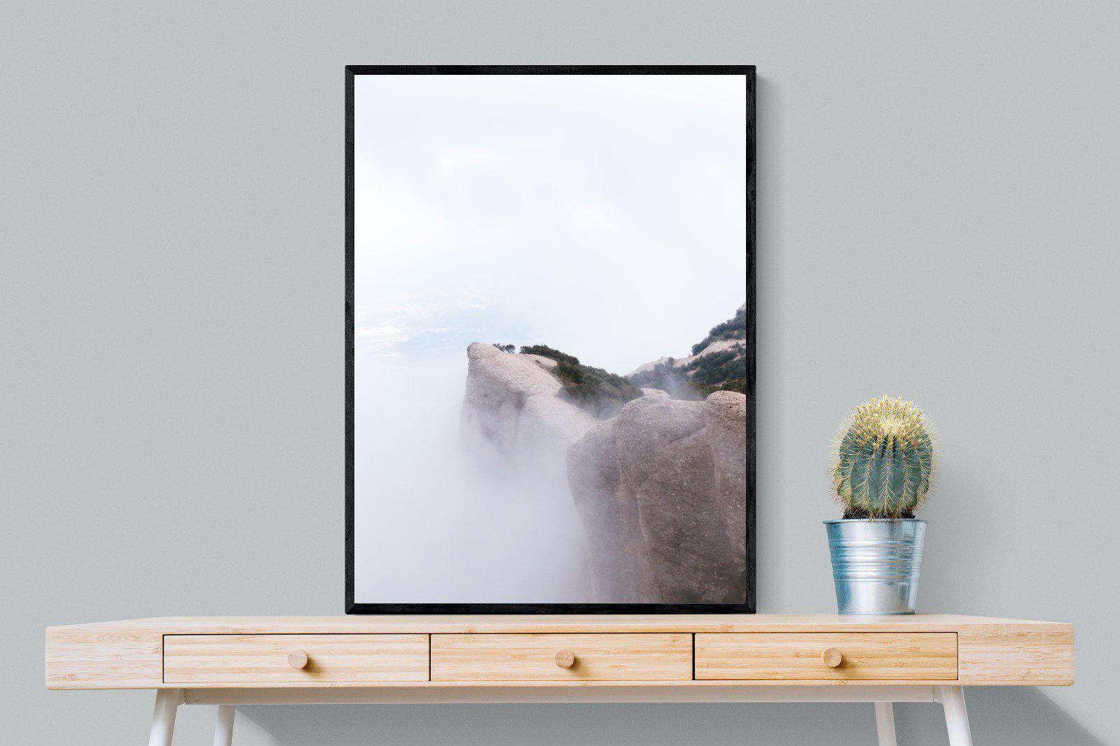 A Peak Above The Clouds-Wall_Art-75 x 100cm-Mounted Canvas-Black-Pixalot