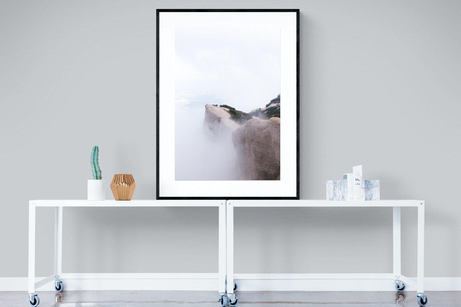 A Peak Above The Clouds-Wall_Art-90 x 120cm-Framed Print-Black-Pixalot