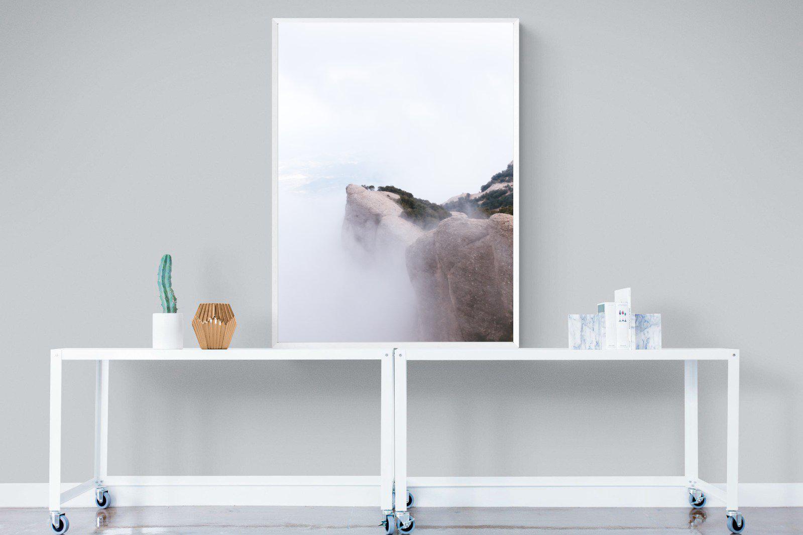 A Peak Above The Clouds-Wall_Art-90 x 120cm-Mounted Canvas-White-Pixalot