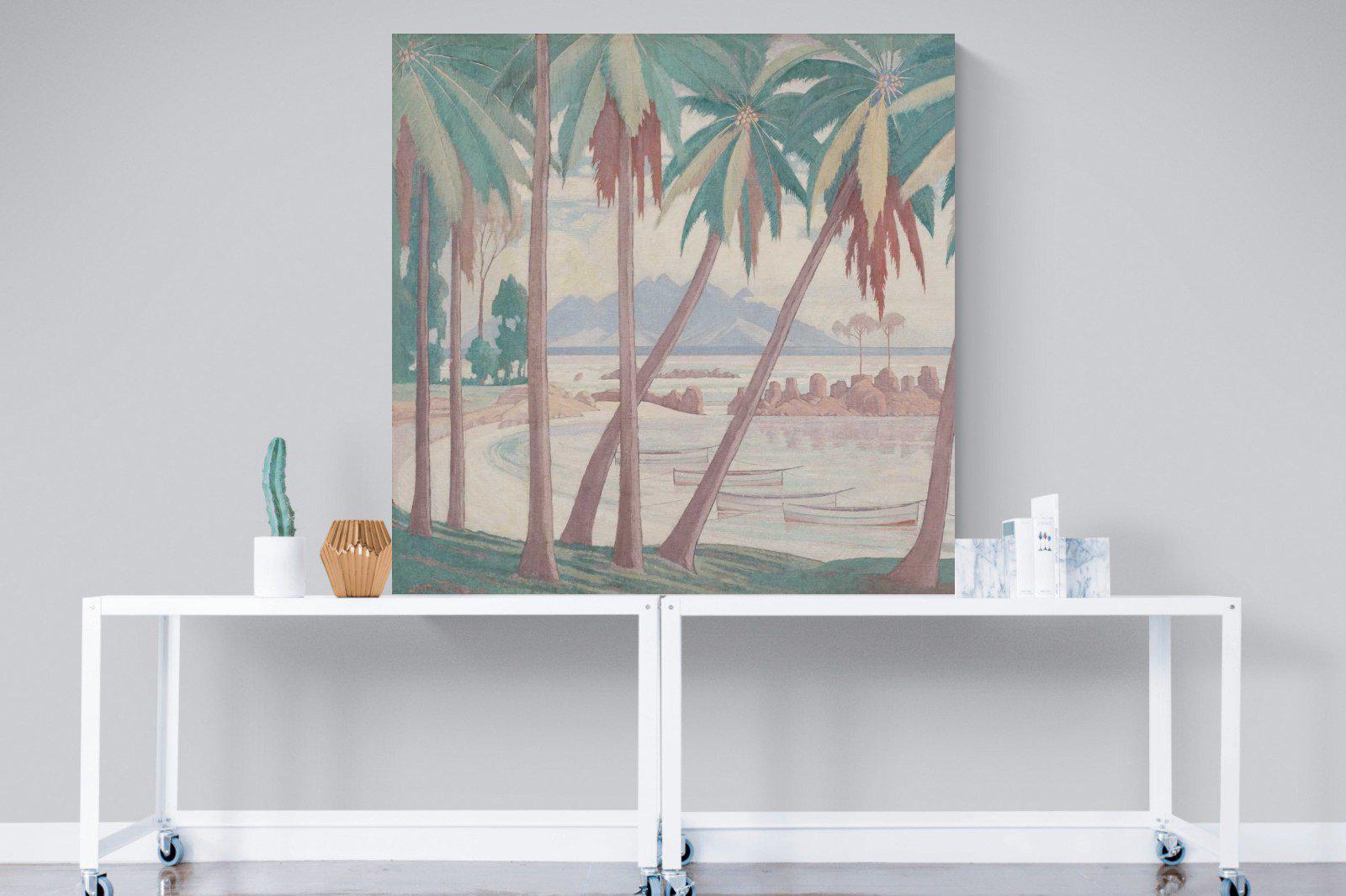 A View Across Fisherman's Cove-Wall_Art-120 x 120cm-Mounted Canvas-No Frame-Pixalot