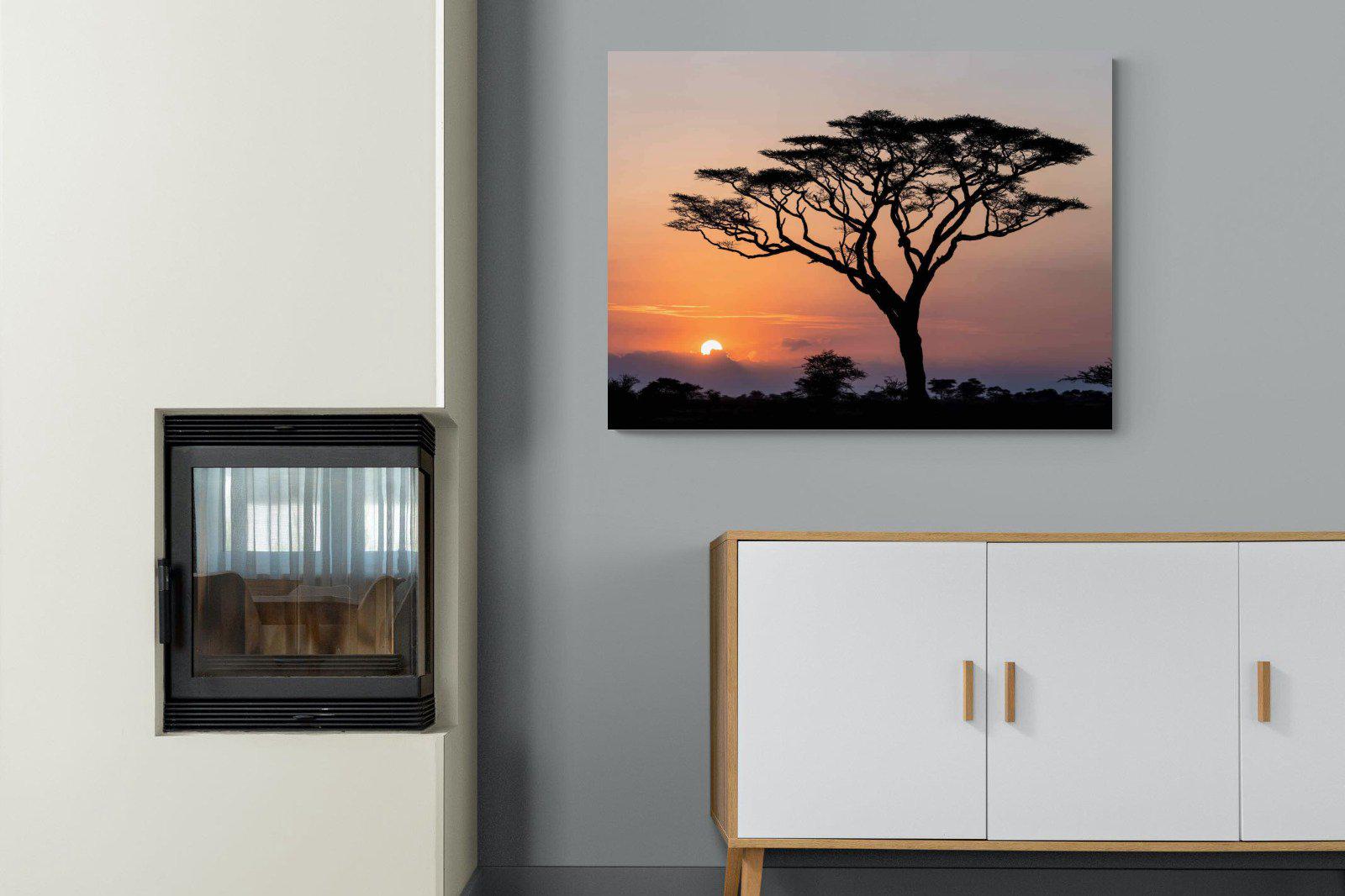 Acacia Sunset-Wall_Art-100 x 75cm-Mounted Canvas-No Frame-Pixalot