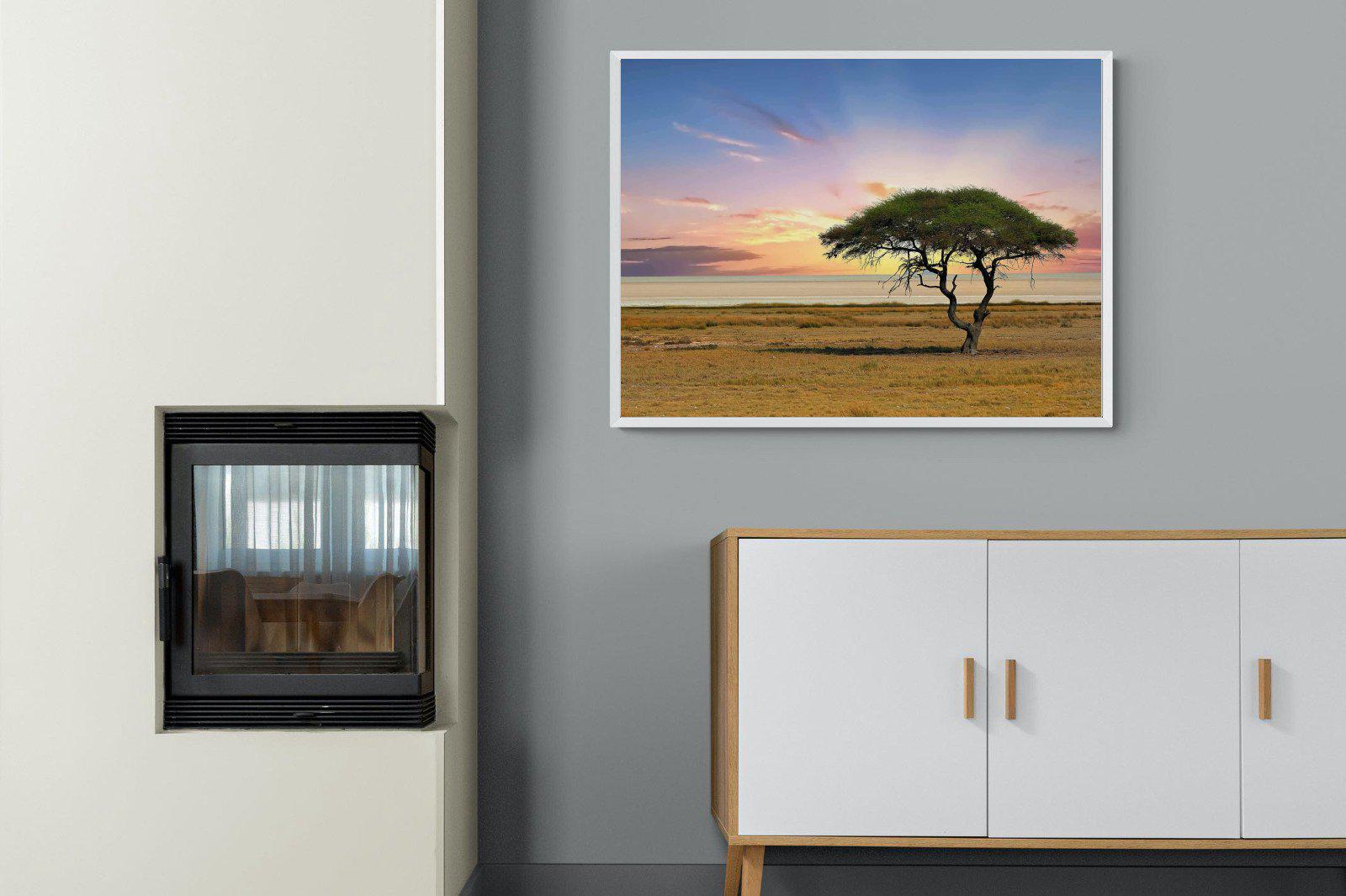 Acacia Tree-Wall_Art-100 x 75cm-Mounted Canvas-White-Pixalot