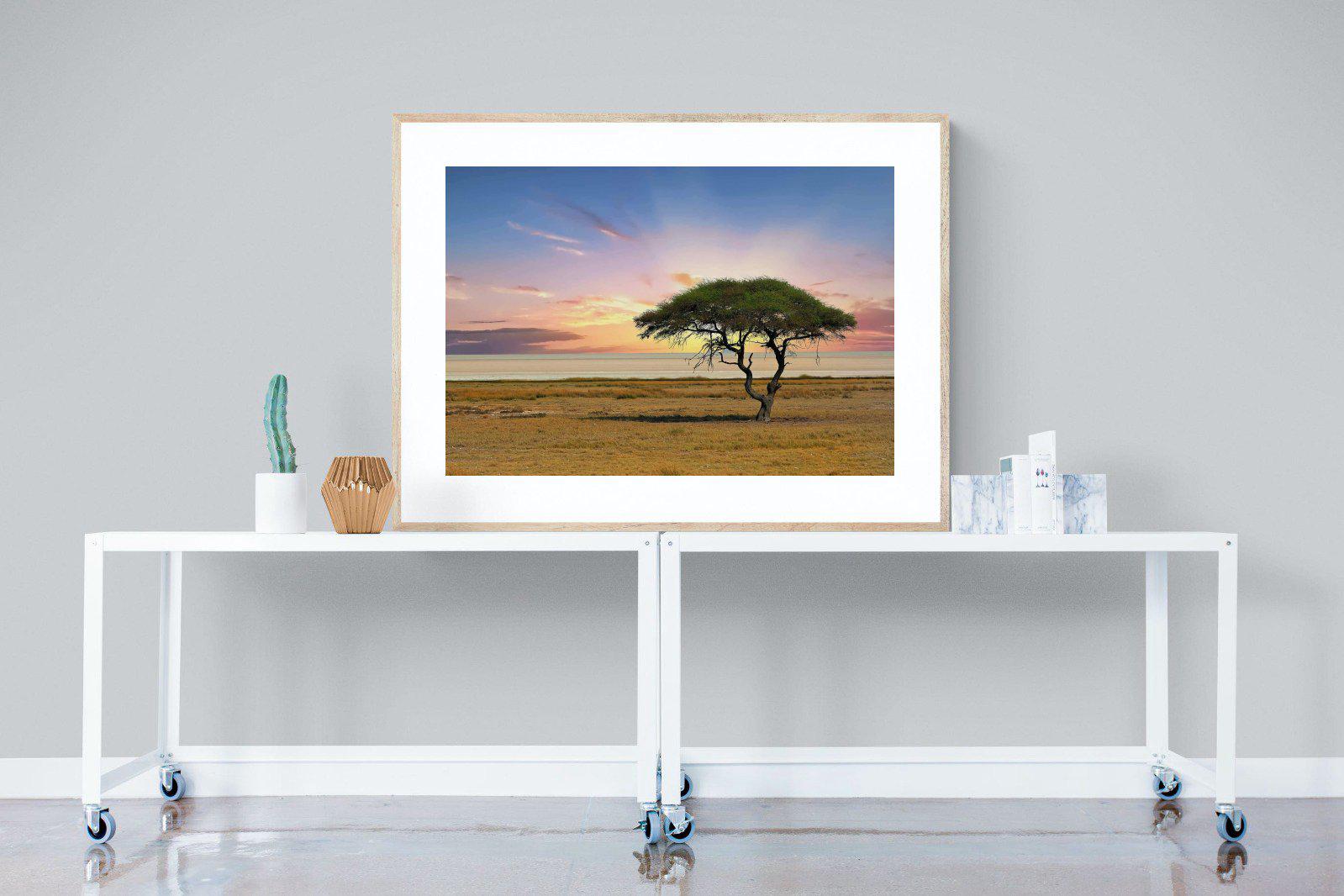 Acacia Tree-Wall_Art-120 x 90cm-Framed Print-Wood-Pixalot